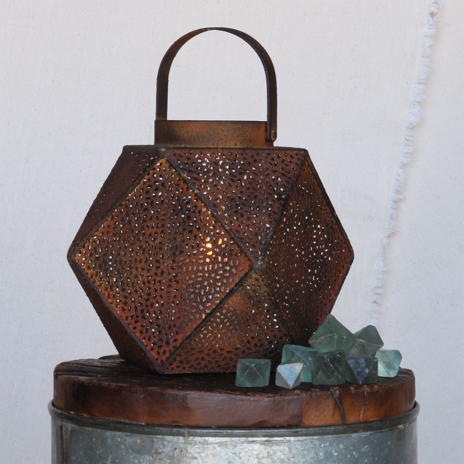 Icosahedron Metal Lantern