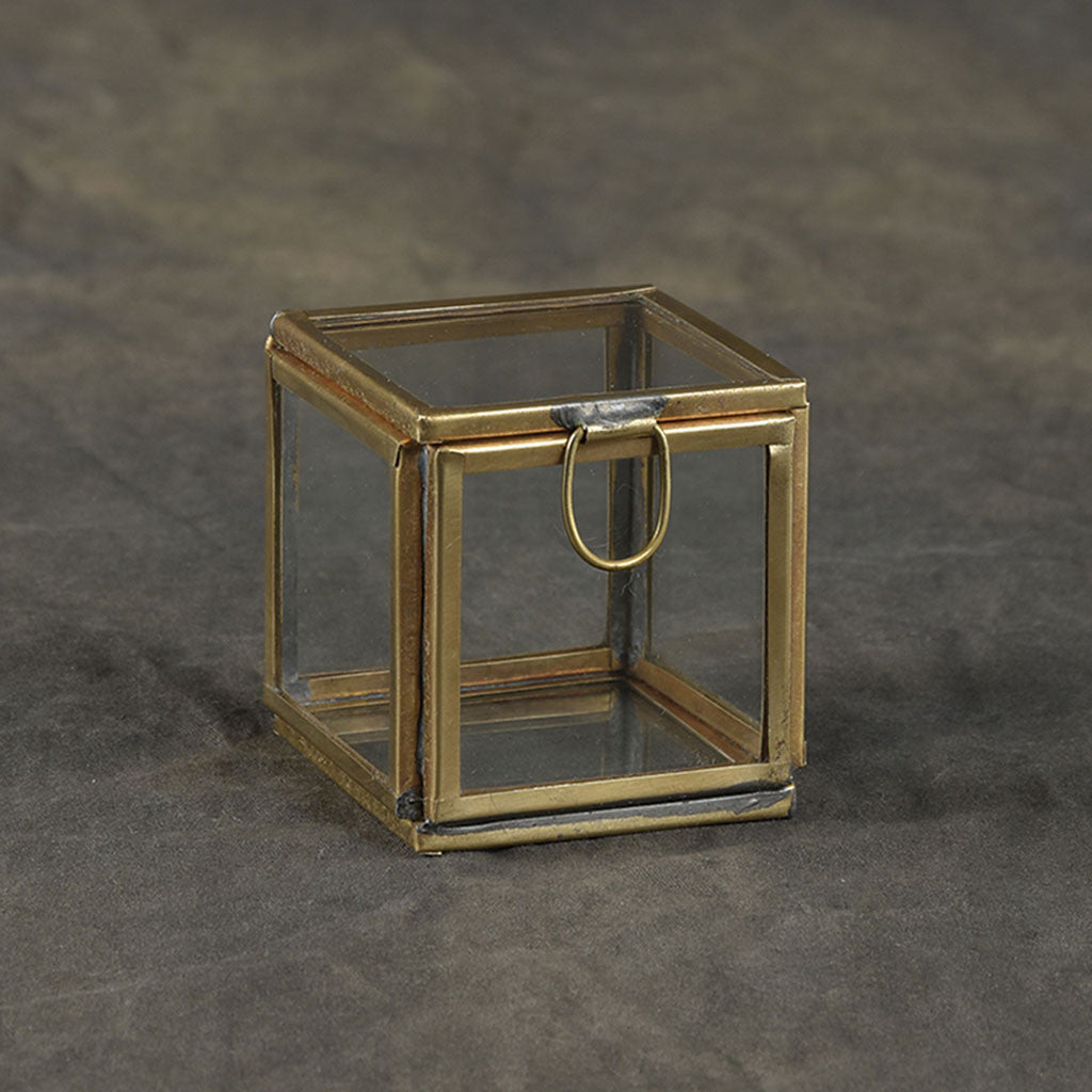 Peter Demi Leaded Glass Box Brass