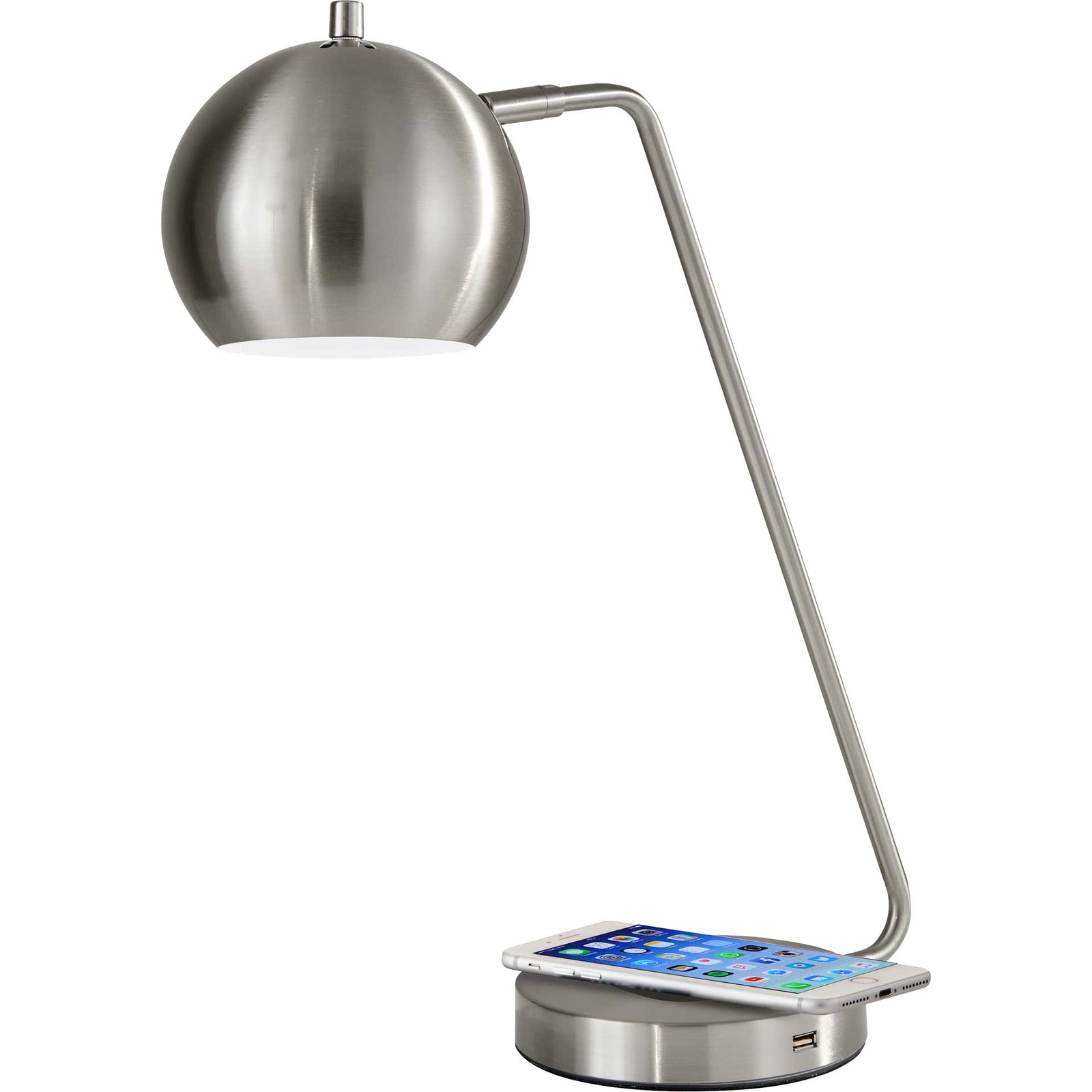 Epernay Wireless Charge Desk Lamp Brushed Steel