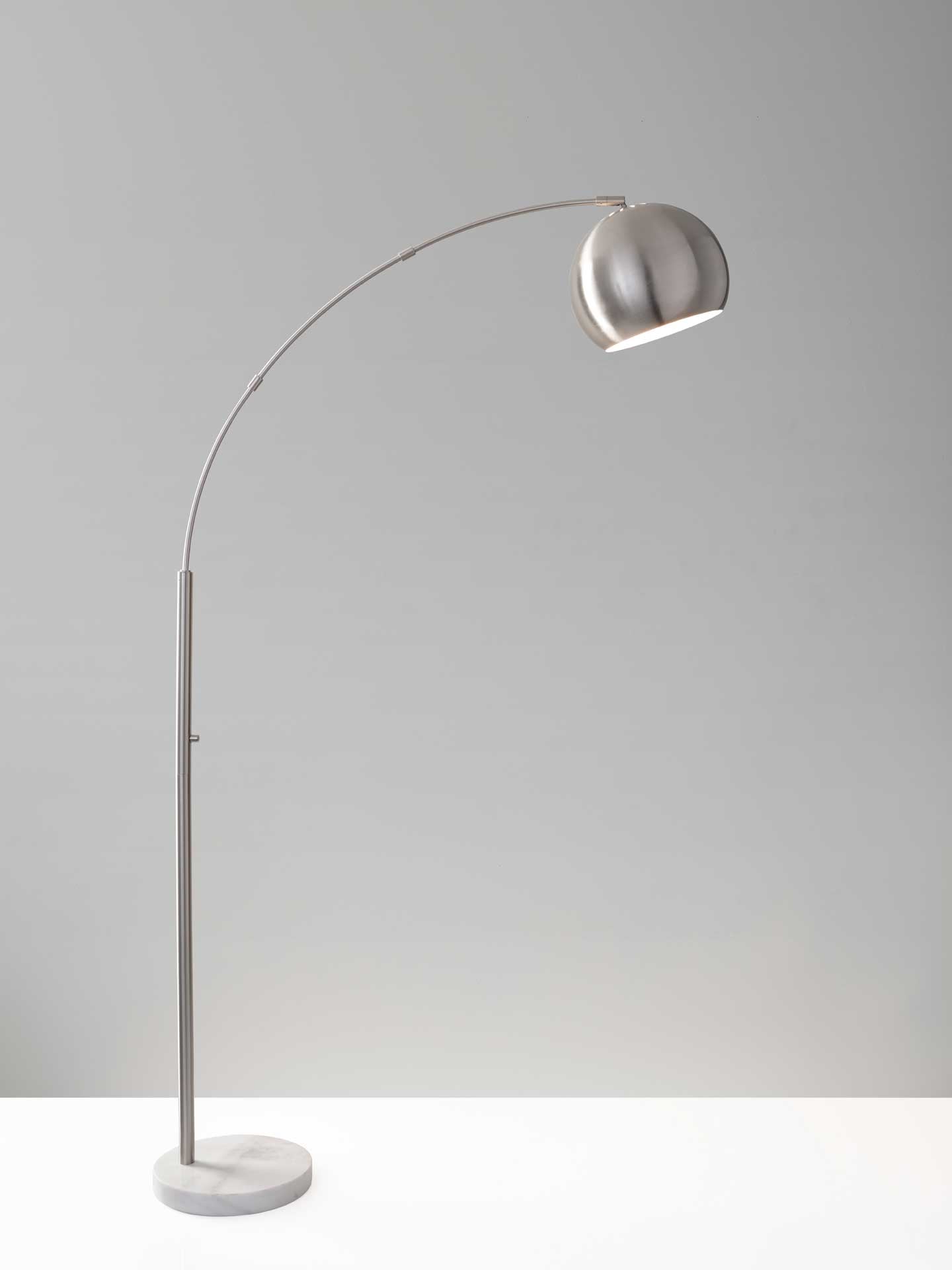 Asheville Arc Lamp Brushed Steel