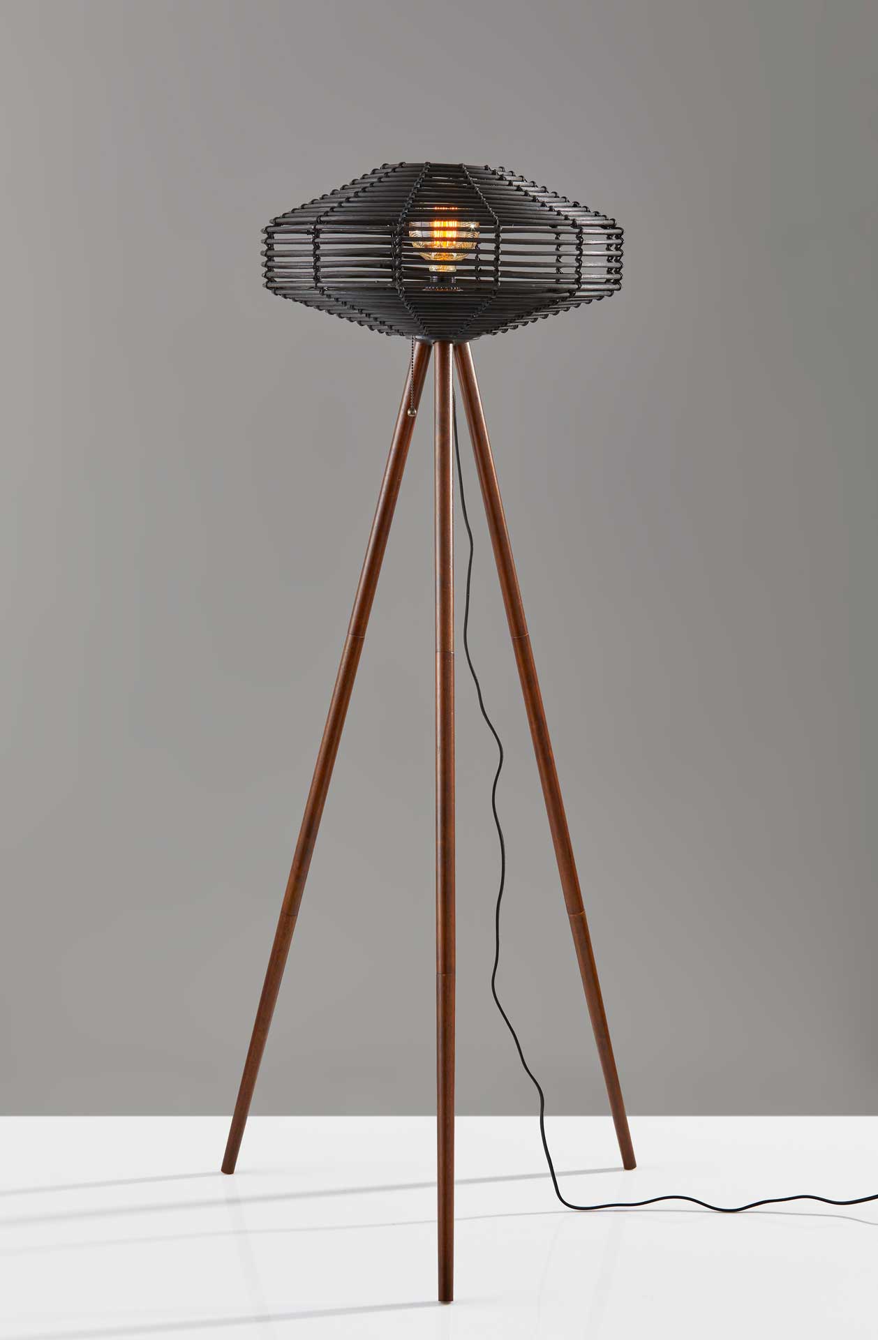 Kinston Floor Lamp Black/Walnut