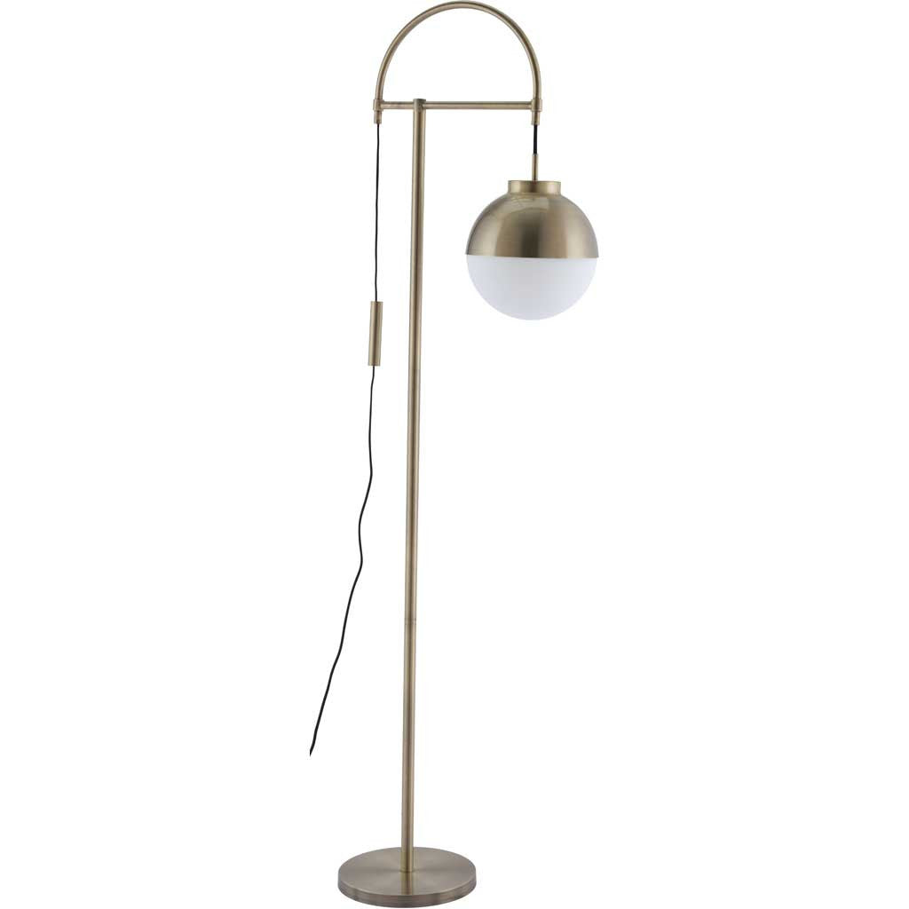 Waverly Floor Lamp White & Brushed Brass