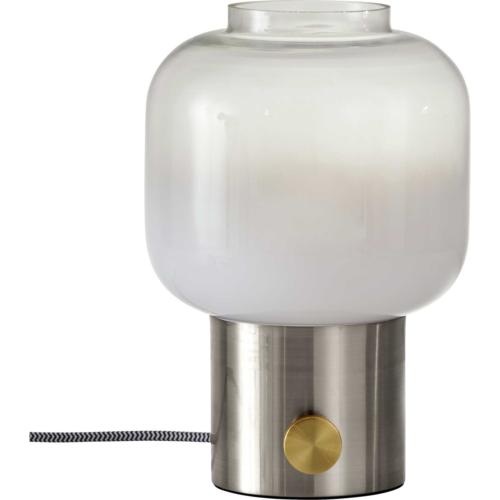 Lens Table Lamp Brushed Steel