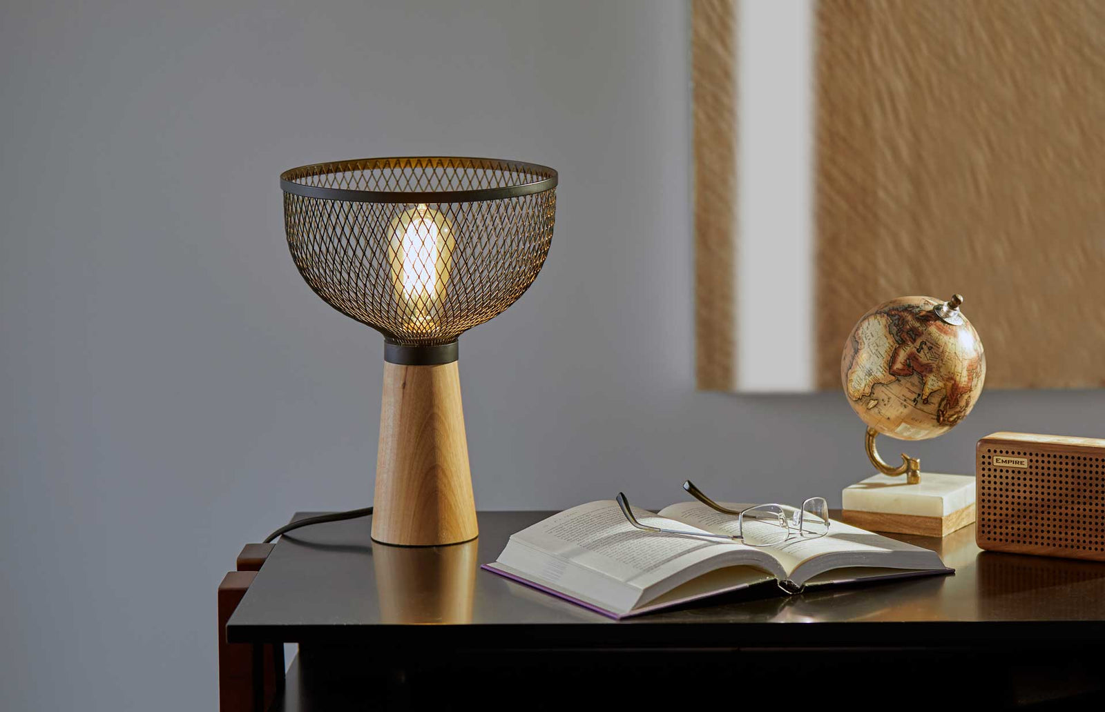 Dammarie Table Lamp Black/Natural