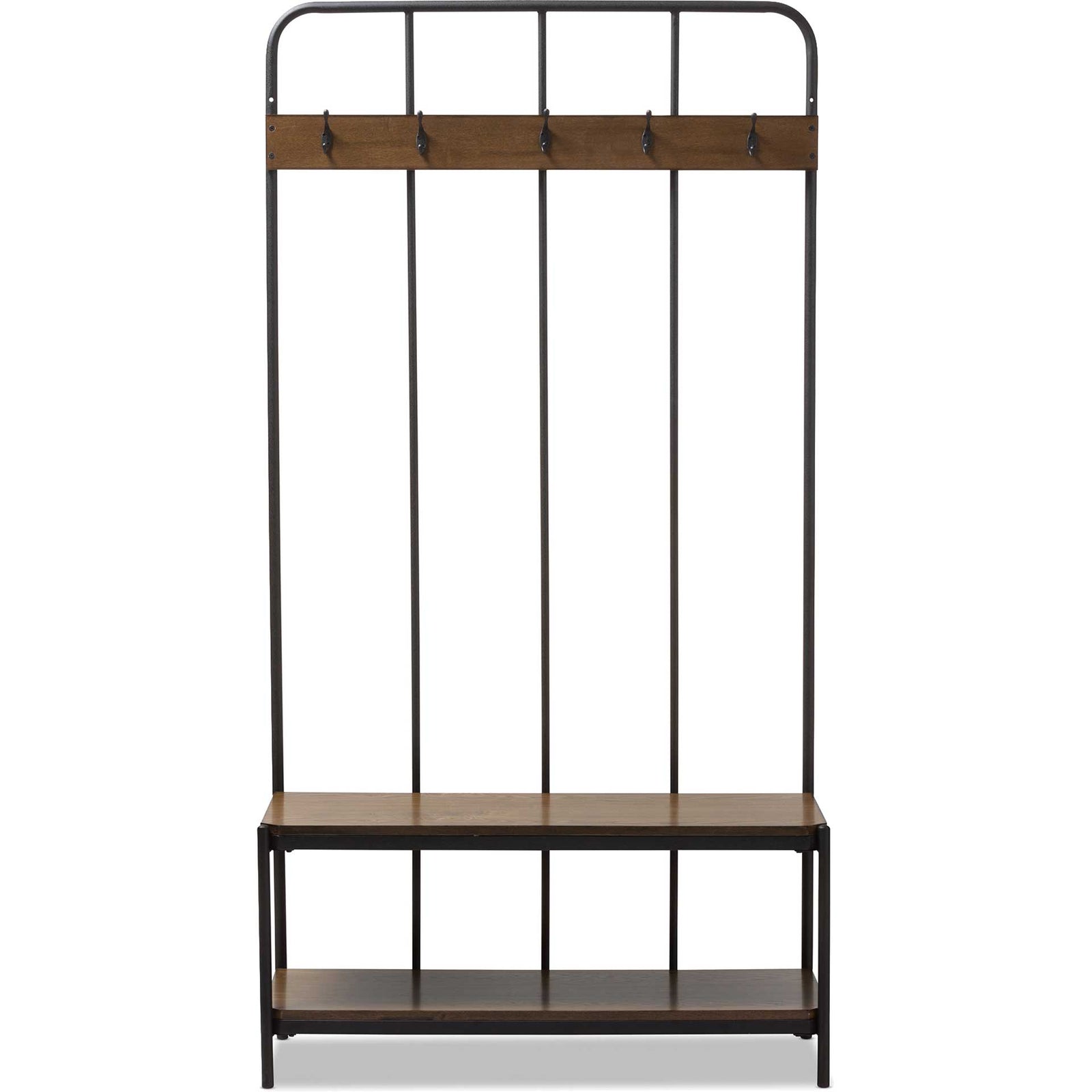 Humaira Entryway Hall Tree Hanger Black/Walnut