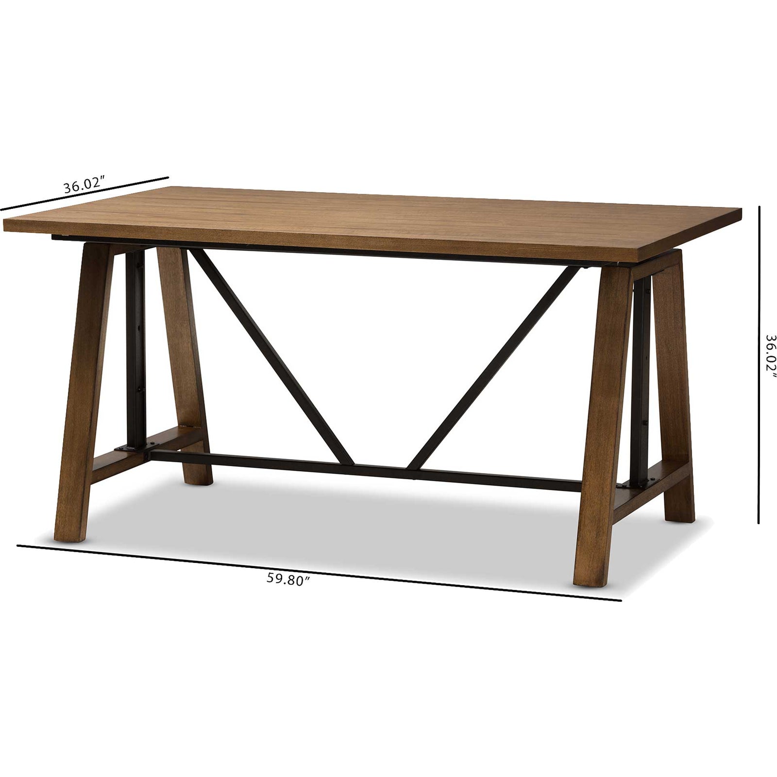 Niam Adjustable Height Desk Brown/Black