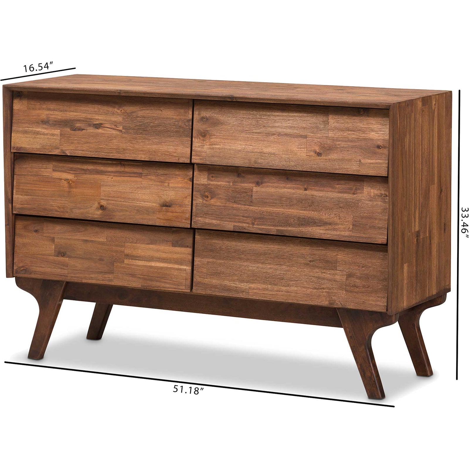 Siara 6-Drawer Dresser Brown