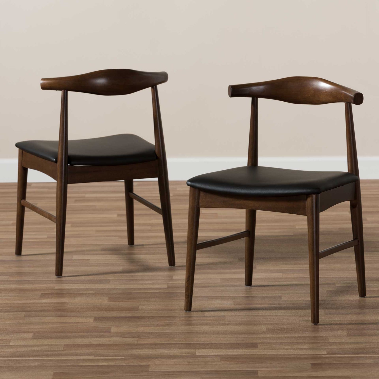 Wiley Dining Chair Black/Walnut (Set of 2)