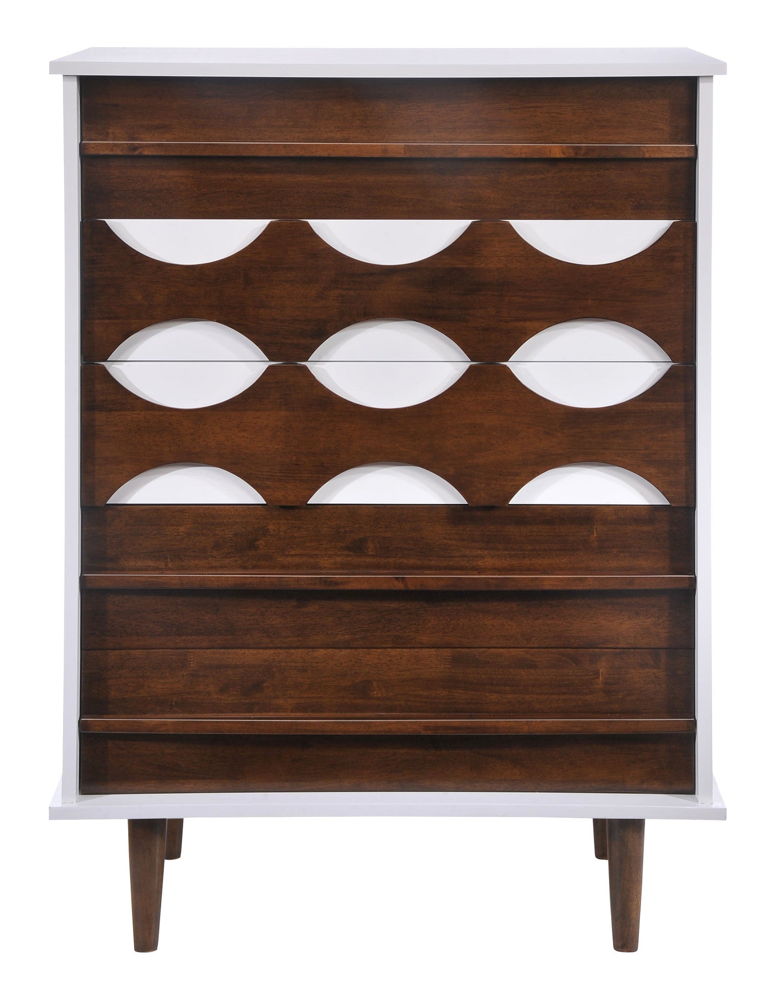 Seaton High Chest Walnut & White