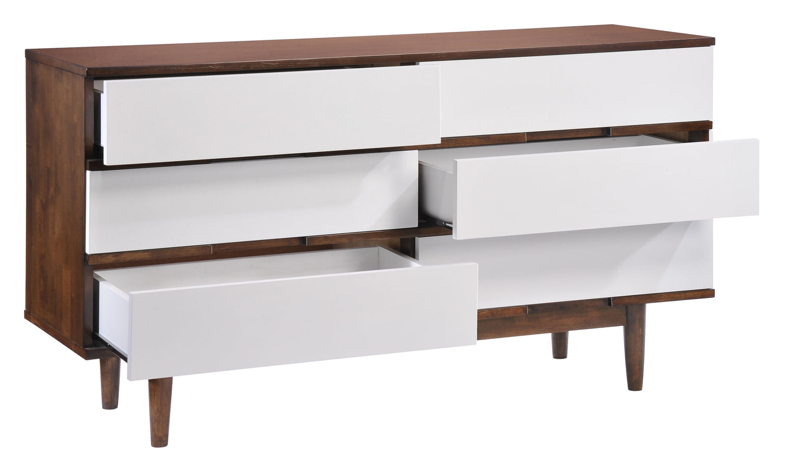 Lan Double Dresser Walnut & White