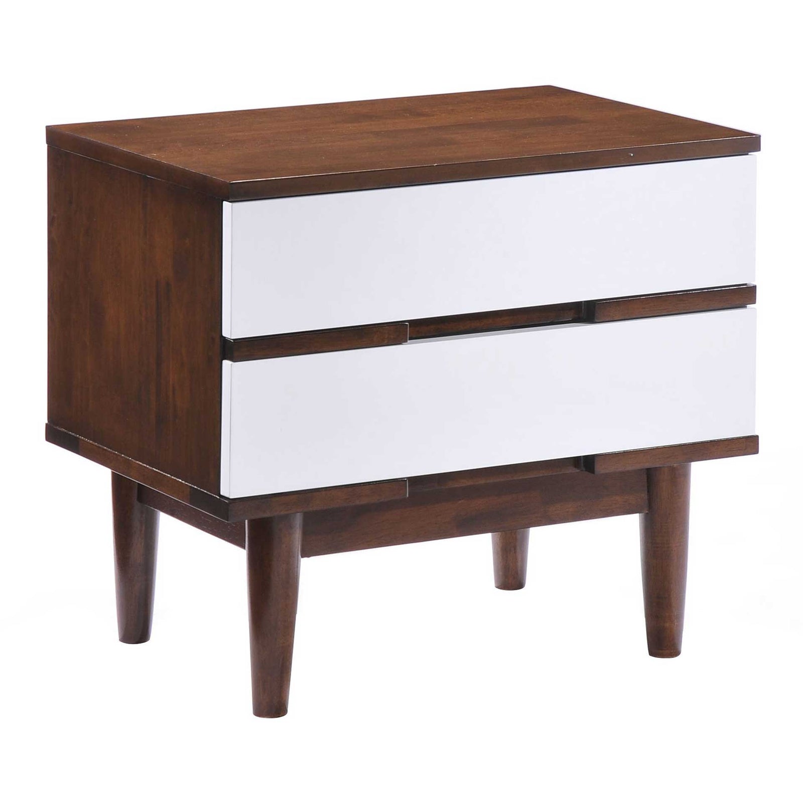 Lan Night Stand Walnut & White