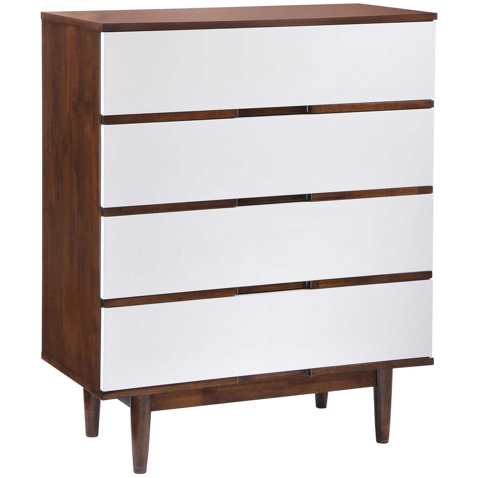 Lan High Chest Walnut & White