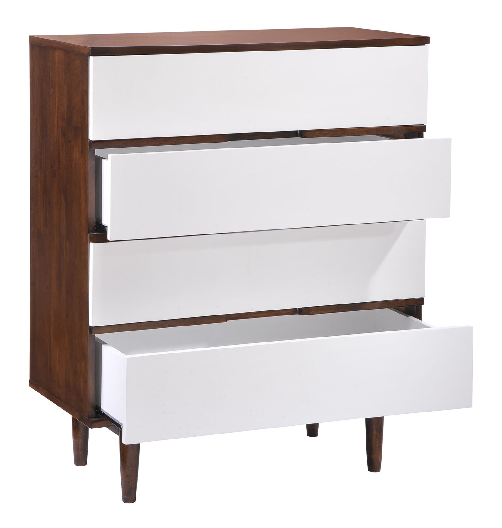 Lan High Chest Walnut & White