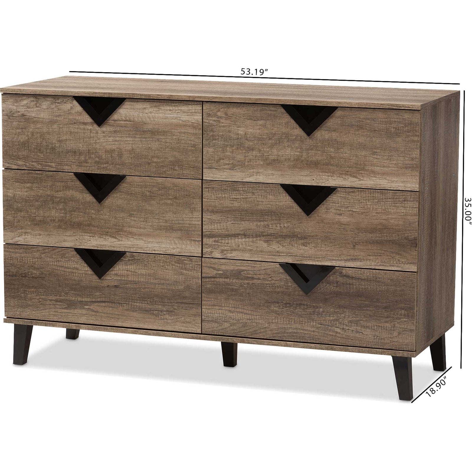 Waverly 6-Drawer Chest Light Brown