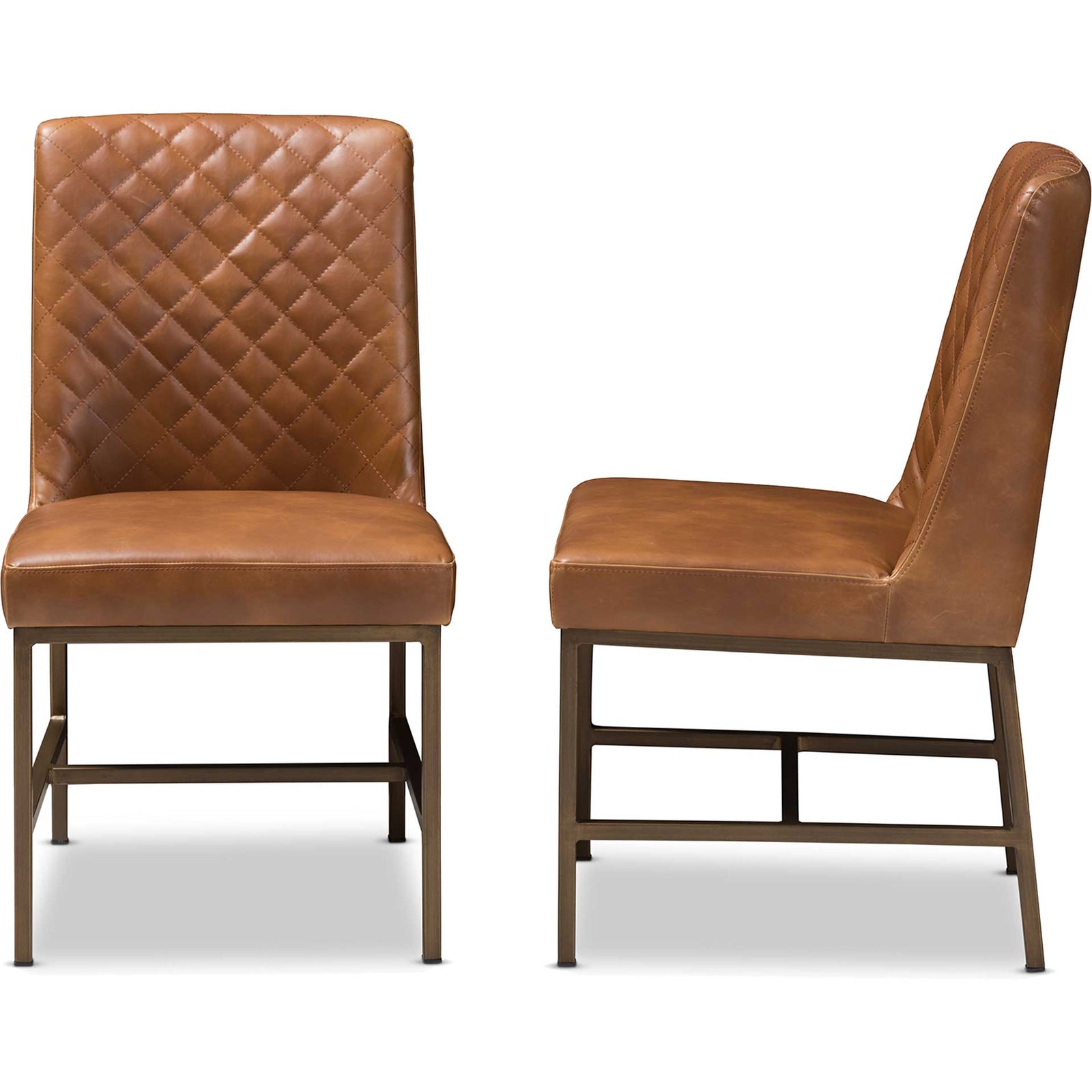 Mabelle Faux Leather Dining Chair Brown (Set of 2)