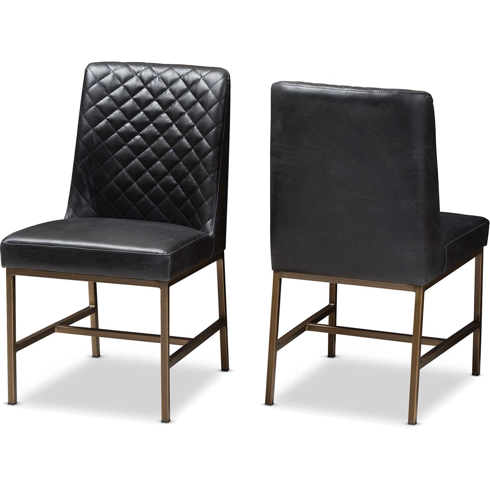 Mabelle Faux Leather Dining Chair Black (Set of 2)
