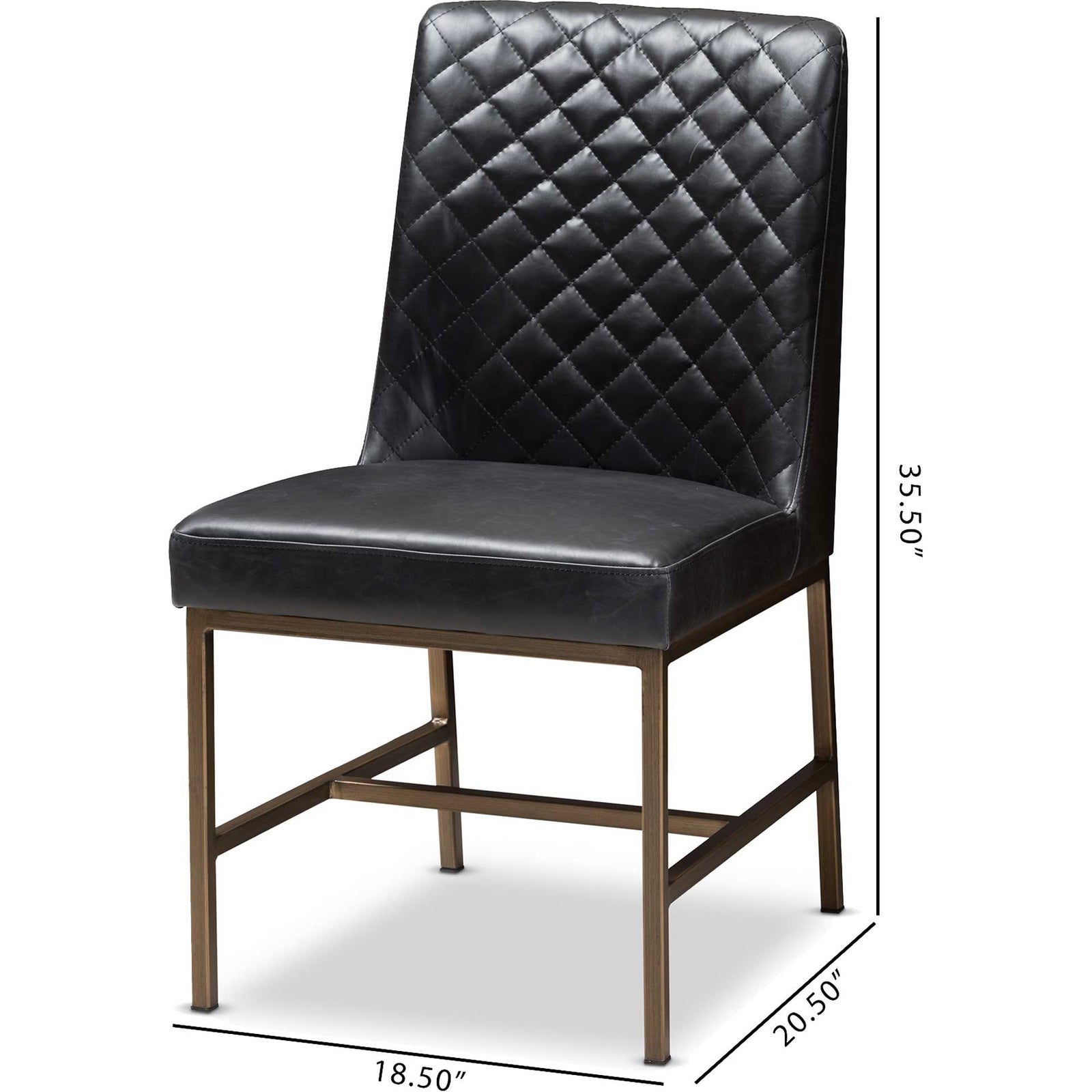 Mabelle Faux Leather Dining Chair Black (Set of 2)
