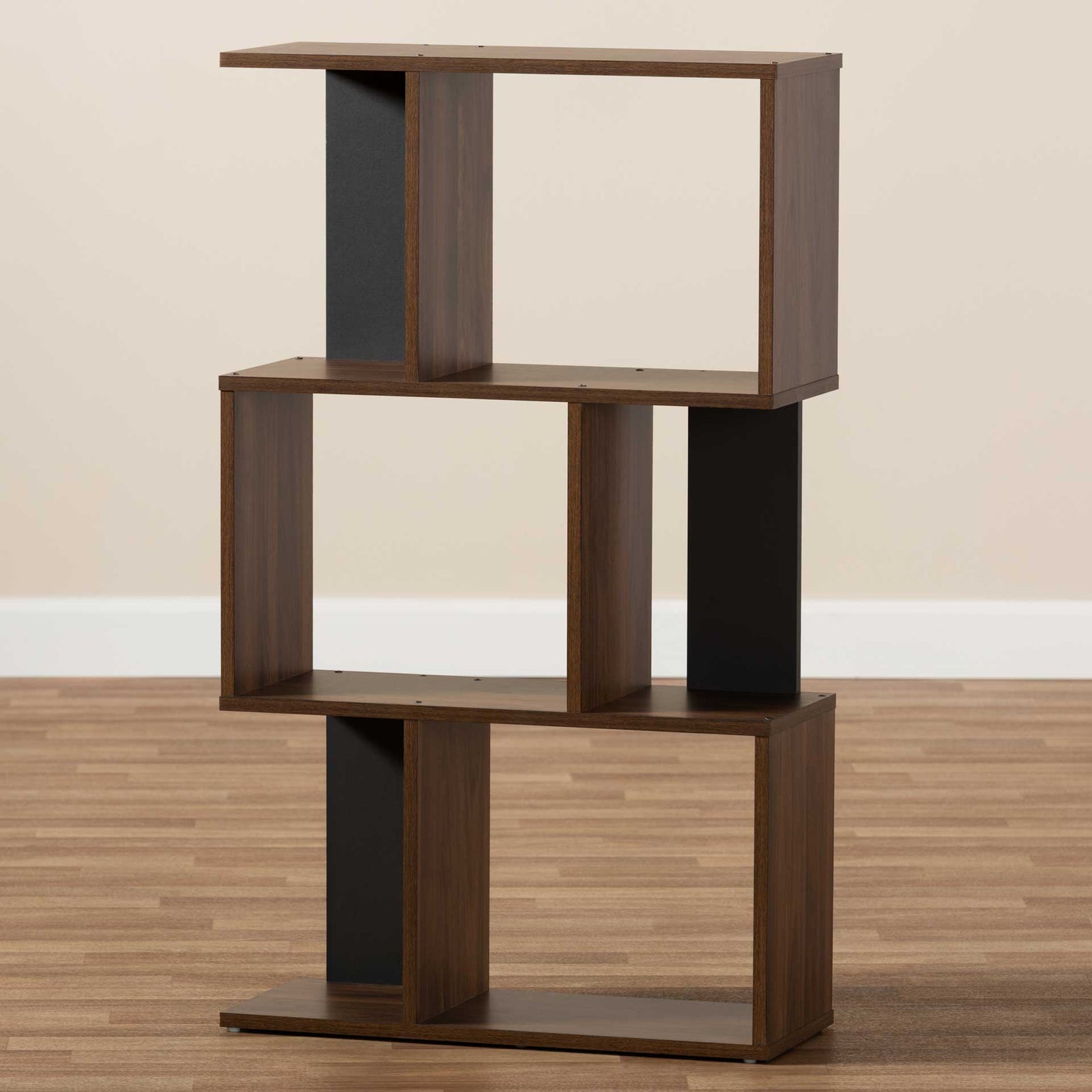 Leala Shelving Unit Walnut/Dark Gray