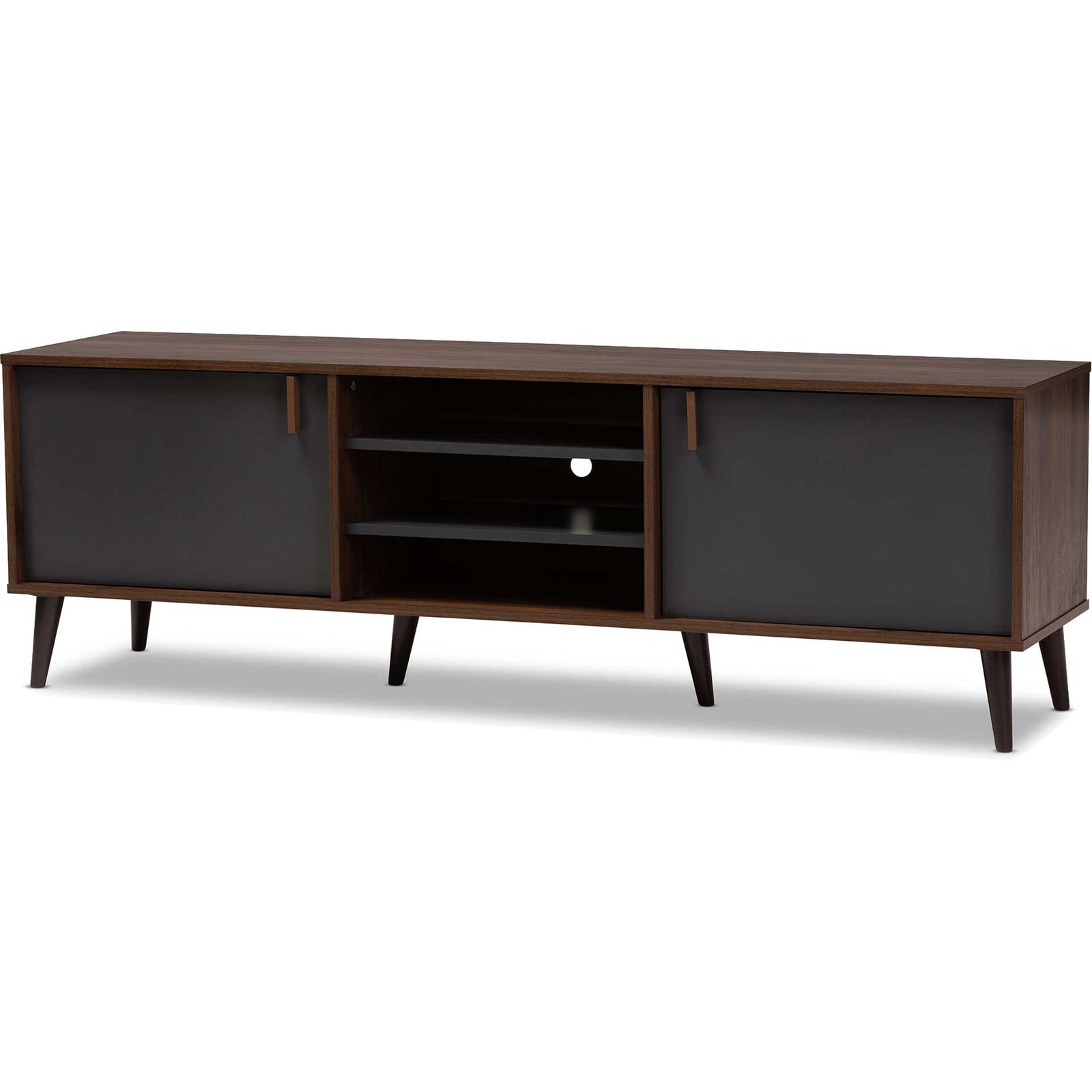 Sabastian TV Stand Walnut/Dark Gray