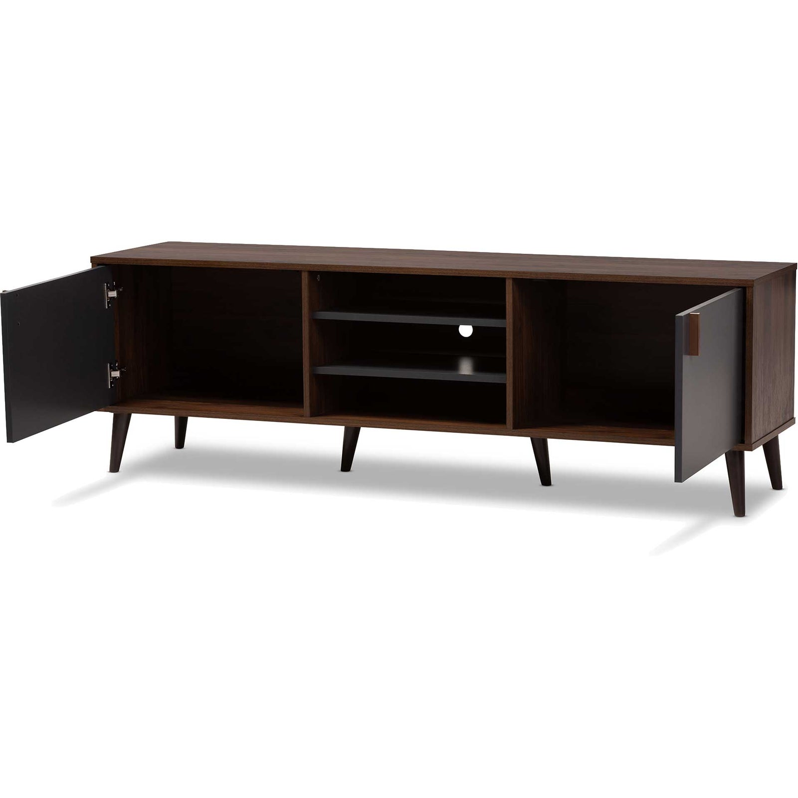 Sabastian TV Stand Walnut/Dark Gray