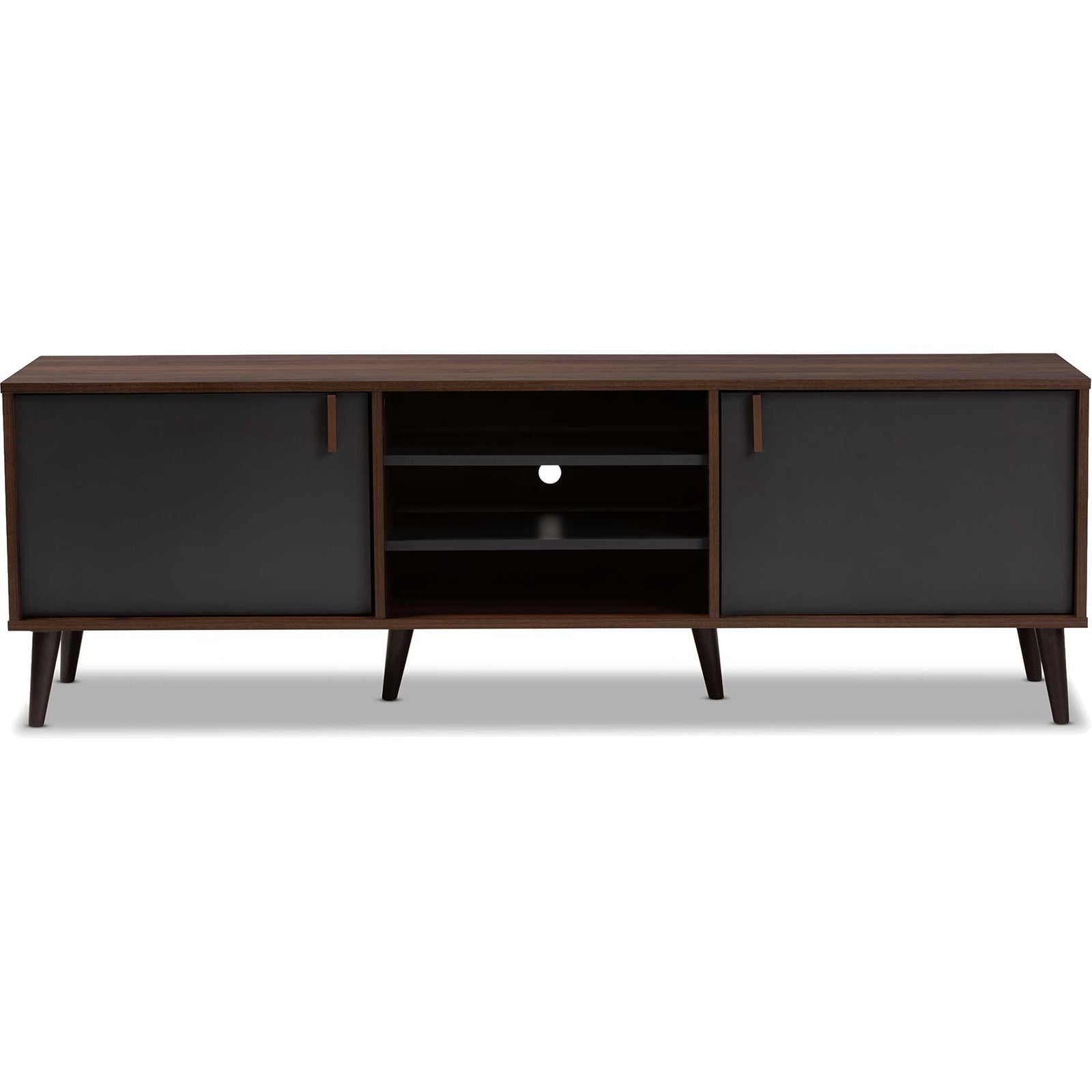 Sabastian TV Stand Walnut/Dark Gray