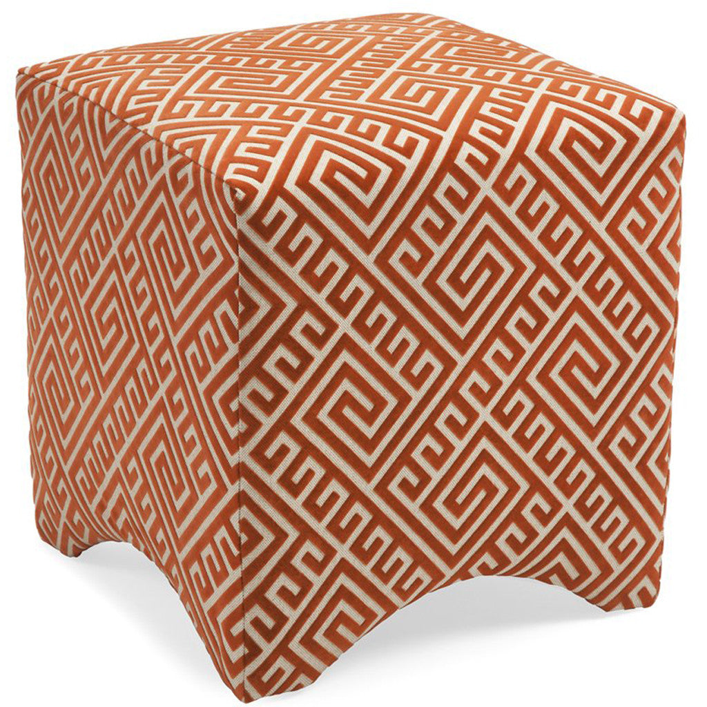 Montgomery Graphic Ottoman Orange