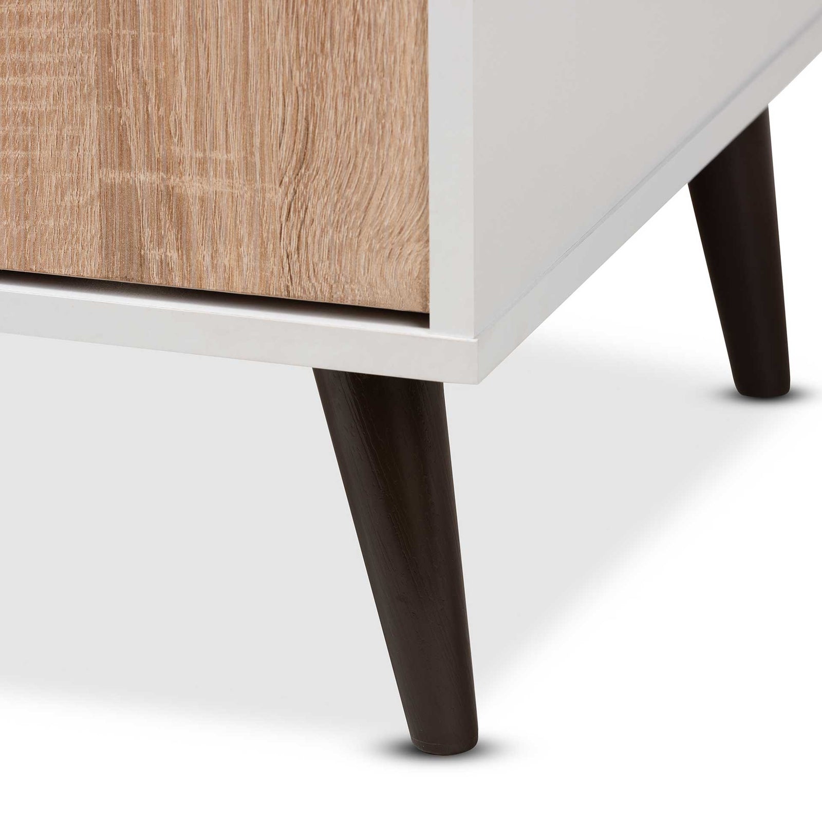 Barbara 6-Shelf TV Stand White/Oak