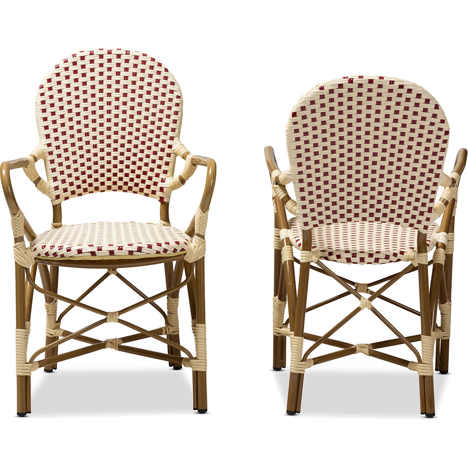 Sedra Dining Chair Beige/Red (Set of 2)