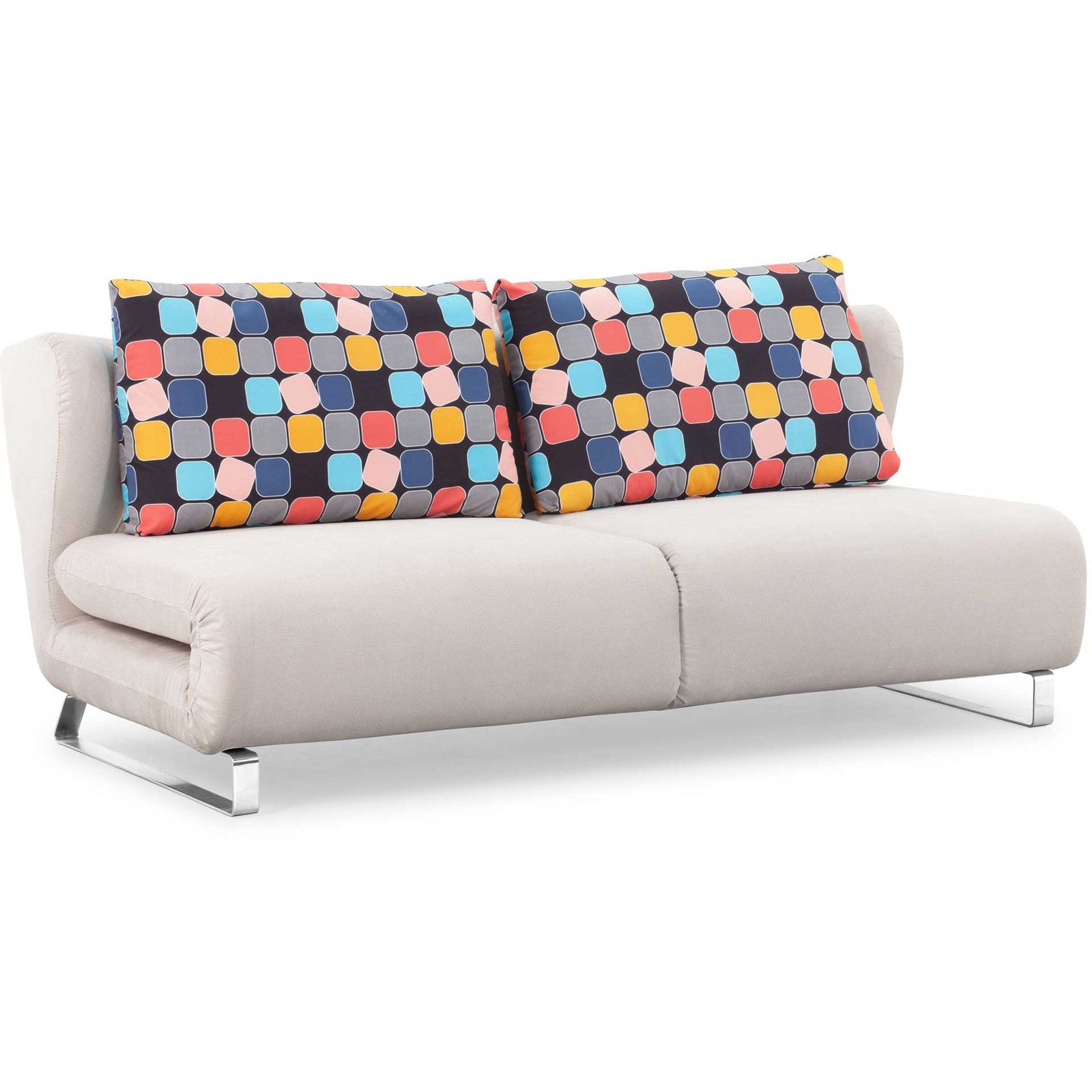 Chester Sofa Sleeper Cement Body & Color Block Back Cushion