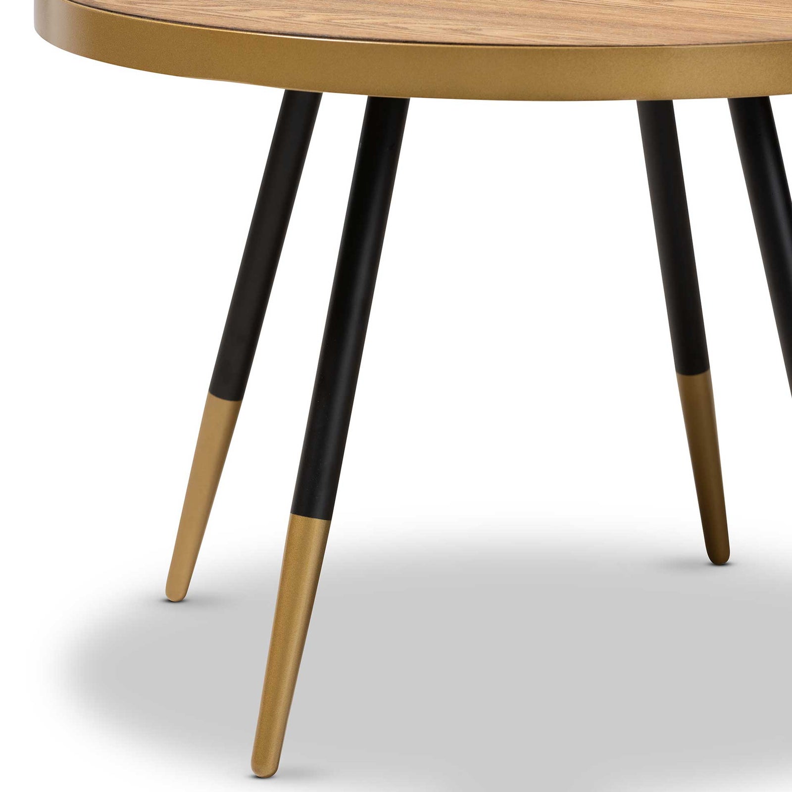 Seattle Wood/Metal Coffee Table Walnut/Black/Gold