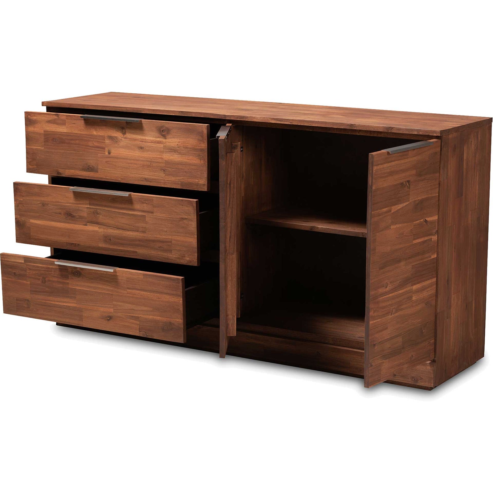 Seattle 3-Drawer Wood Server Golden Oak
