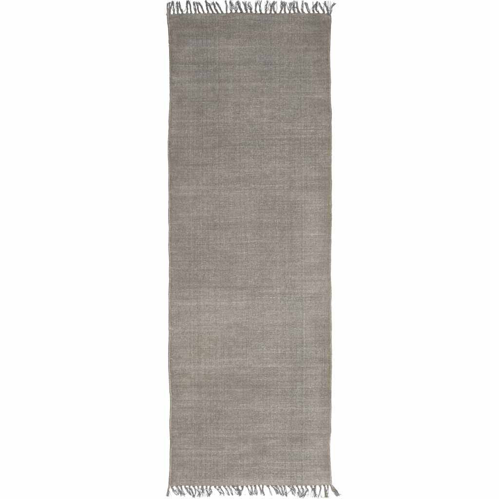 Stonewashed Gray Cotton Runner Rug