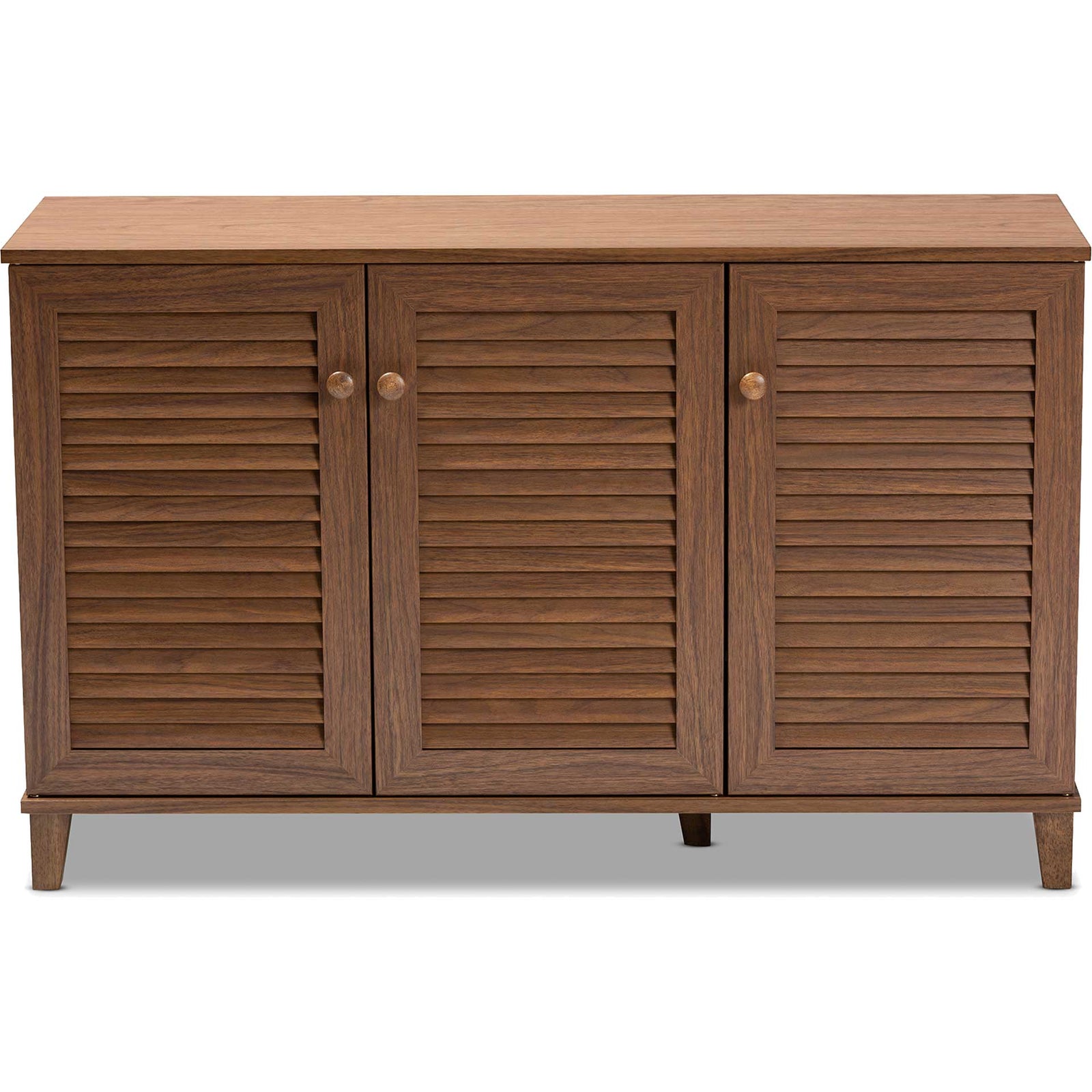 Seattle 8-Shelf Wood Shoe Cabinet Walnut