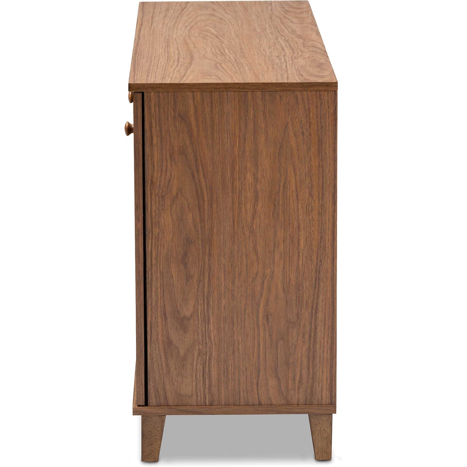 Seattle 8-Shelf Wood Shoe Cabinet Walnut