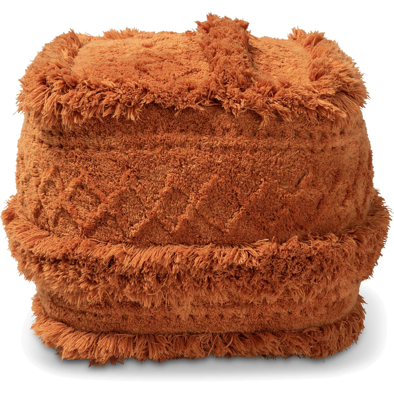 Cutler Handwoven Cotton Pouf Orange