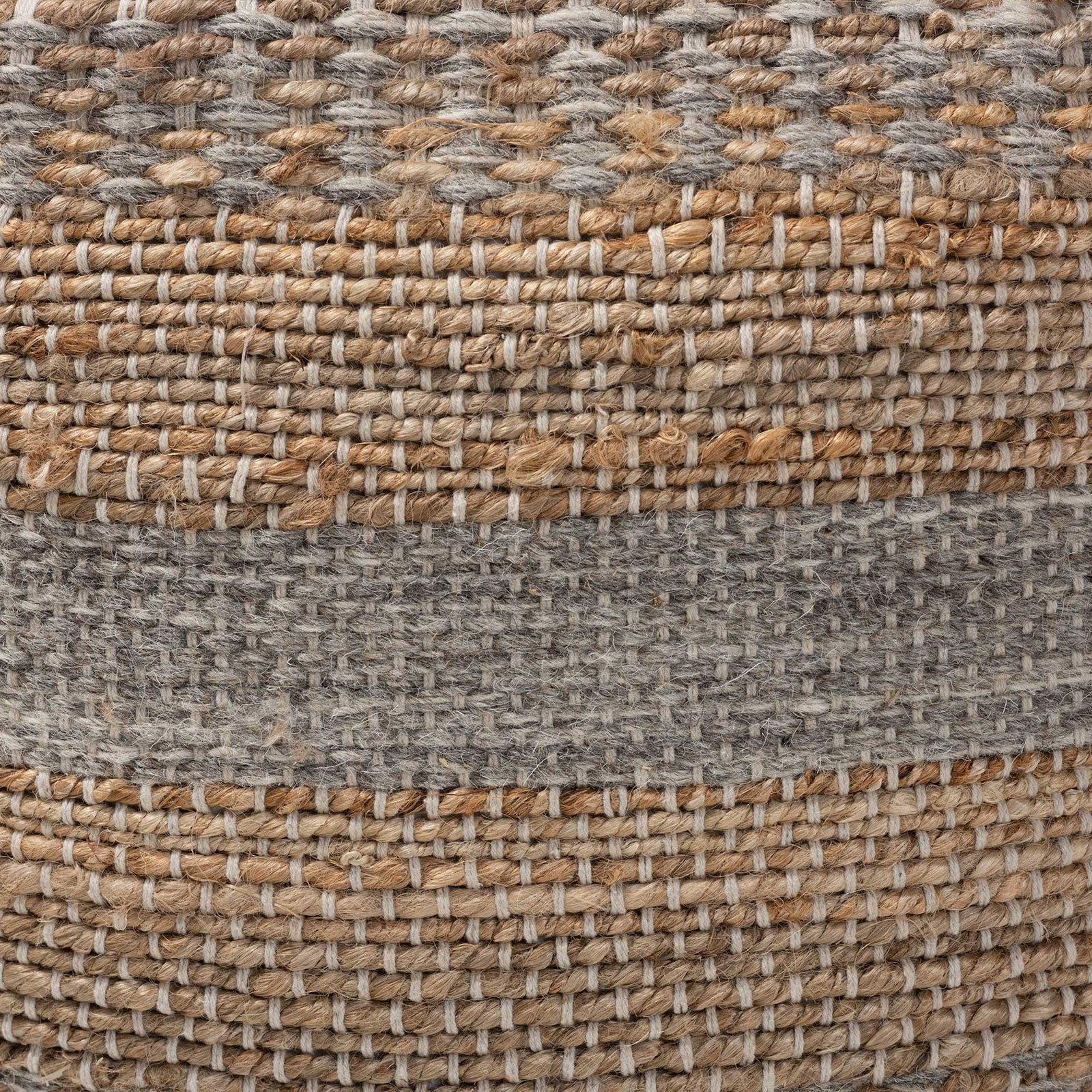 Gracey Handwoven Hemp Pouf Natural/Gray
