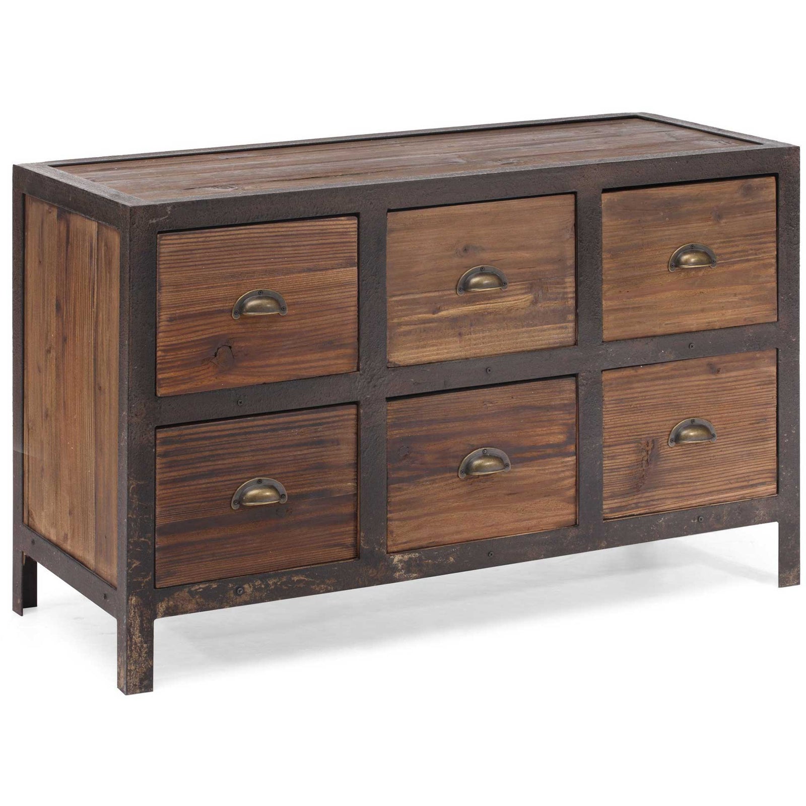Franklin 6 Drawer Sideboard Distressed Natural