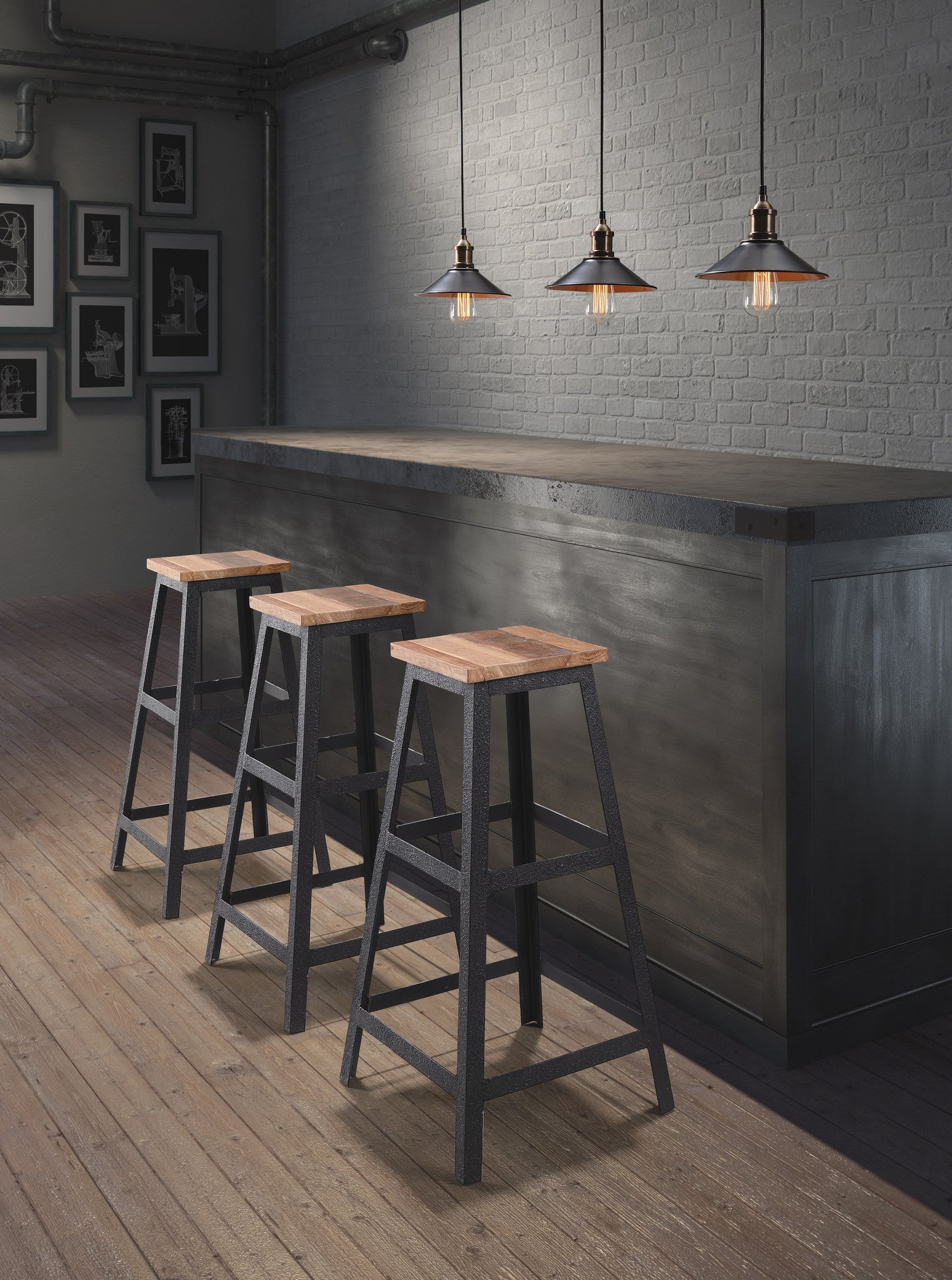 Carver Barstool Distressed Natural