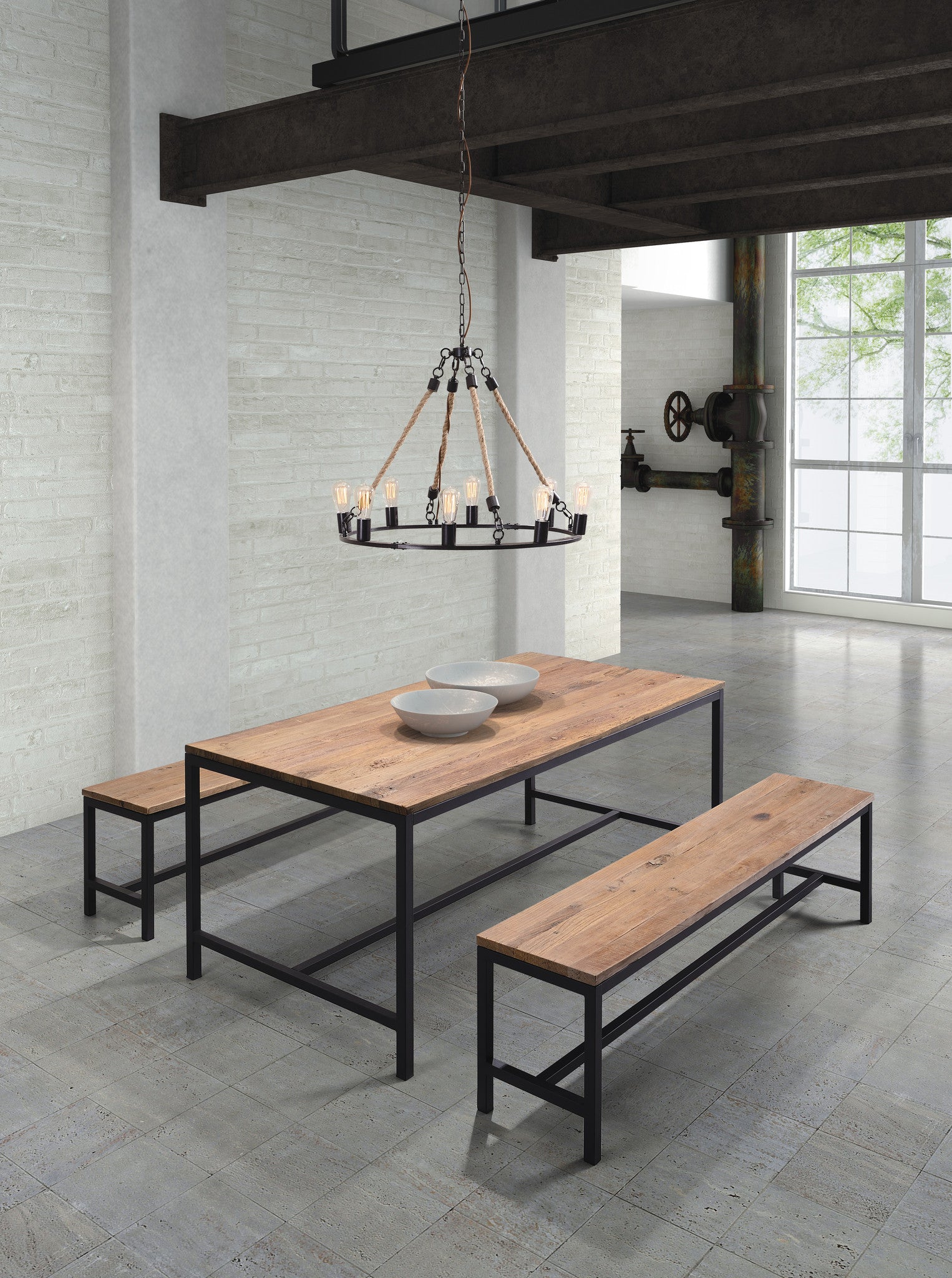 Malden Dining Table Distressed Natural