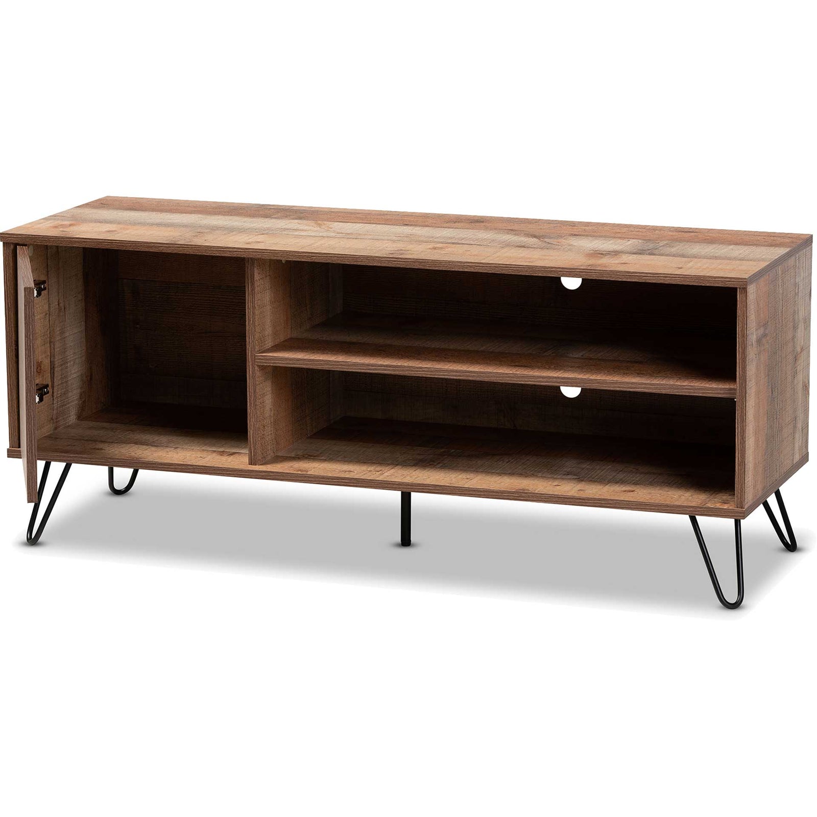 Ivan 1-Door TV Stand Rustic Oak/Black