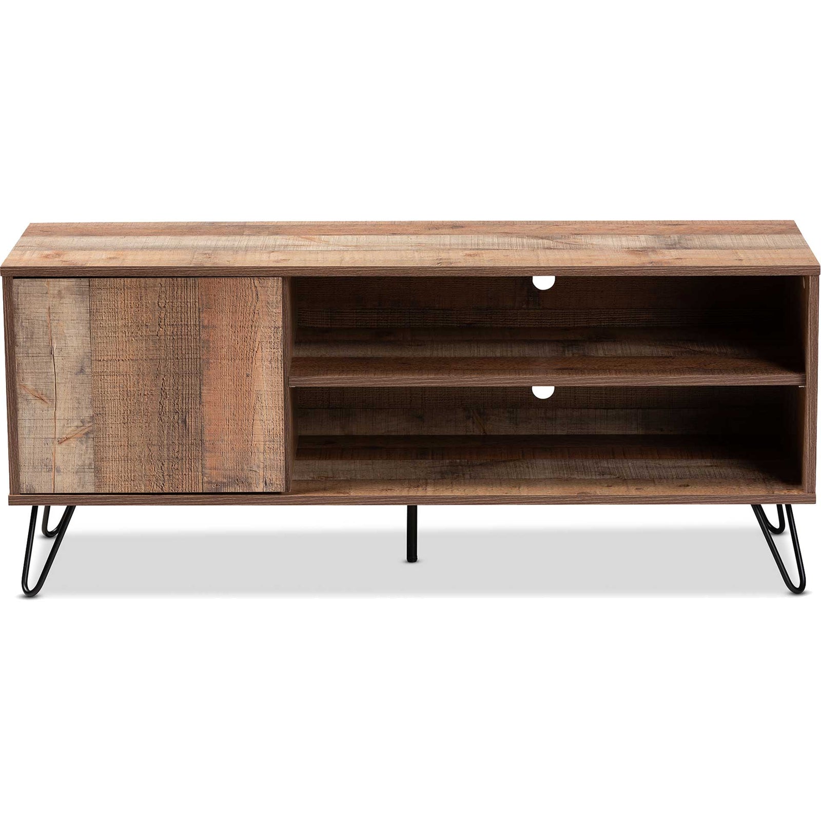 Ivan 1-Door TV Stand Rustic Oak/Black