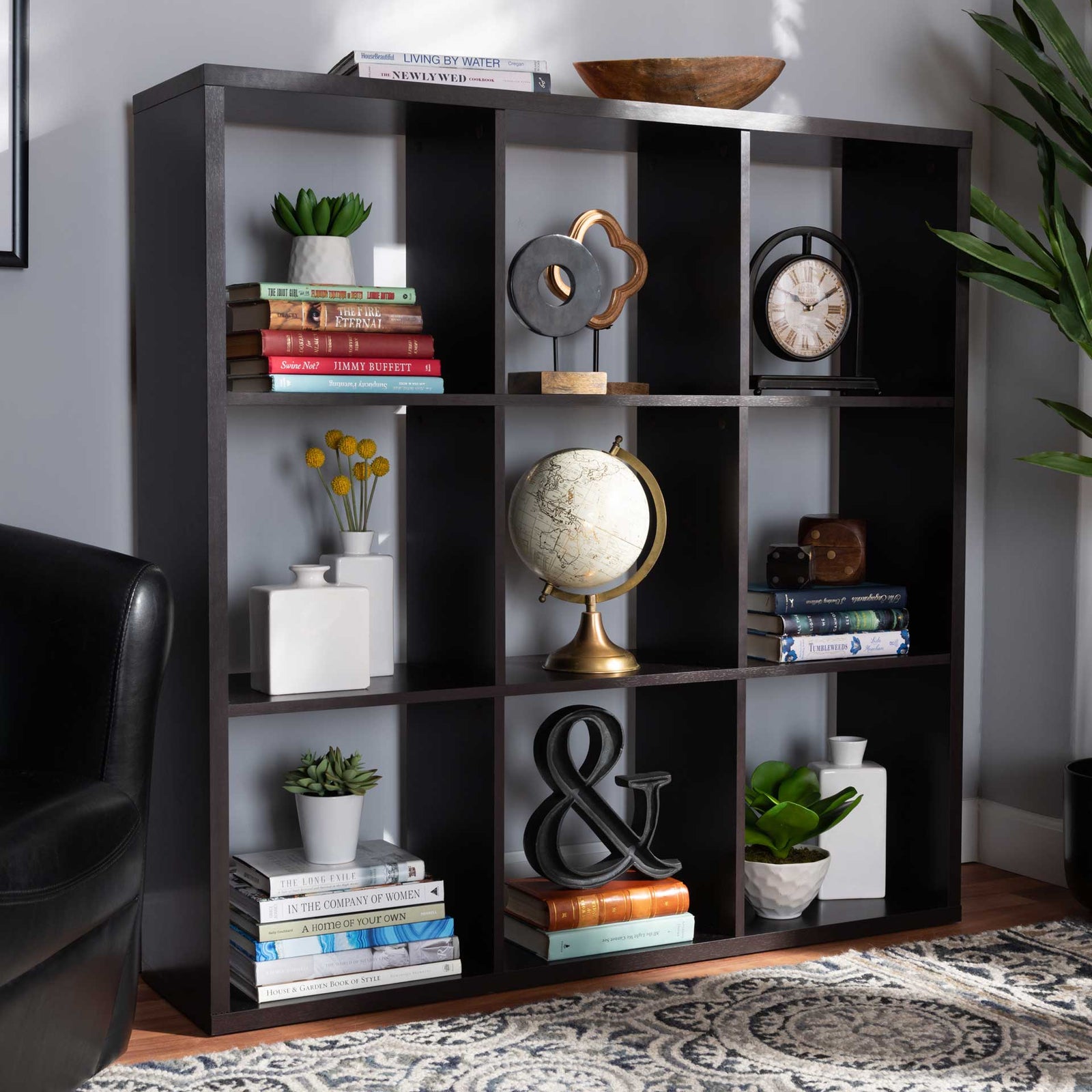 James 9-Cube Shelving Unit Dark Brown