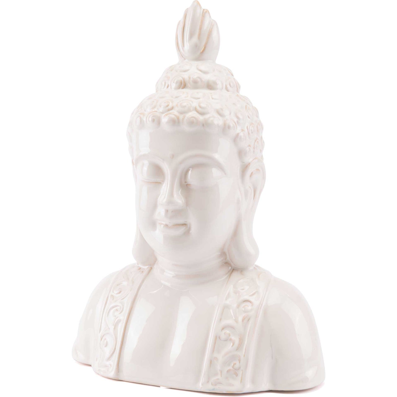 Distressed Buddha Head Ivory