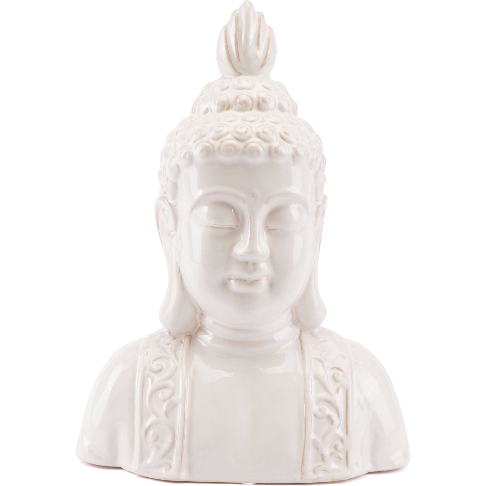 Distressed Buddha Head Ivory