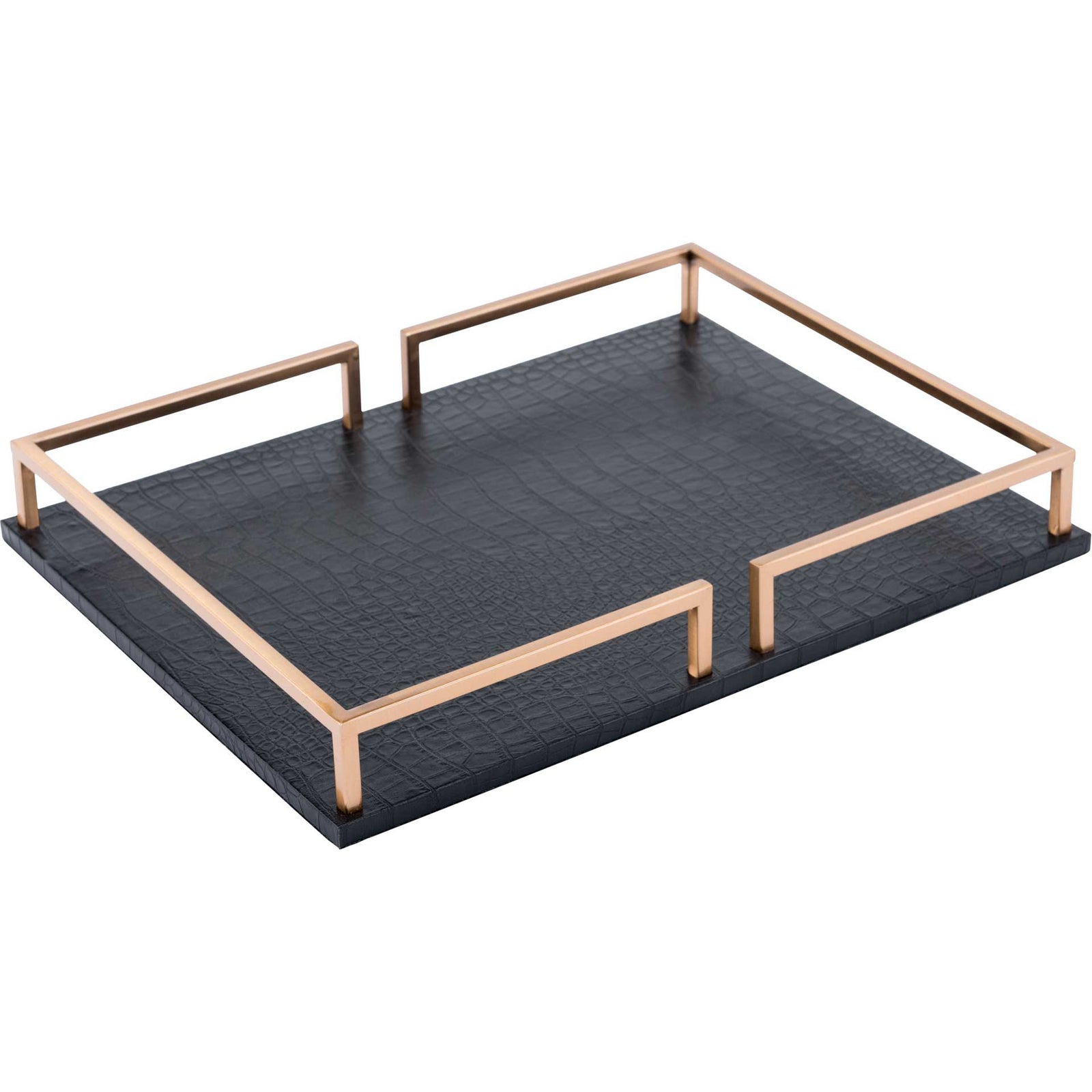 Rail Square Tray Black