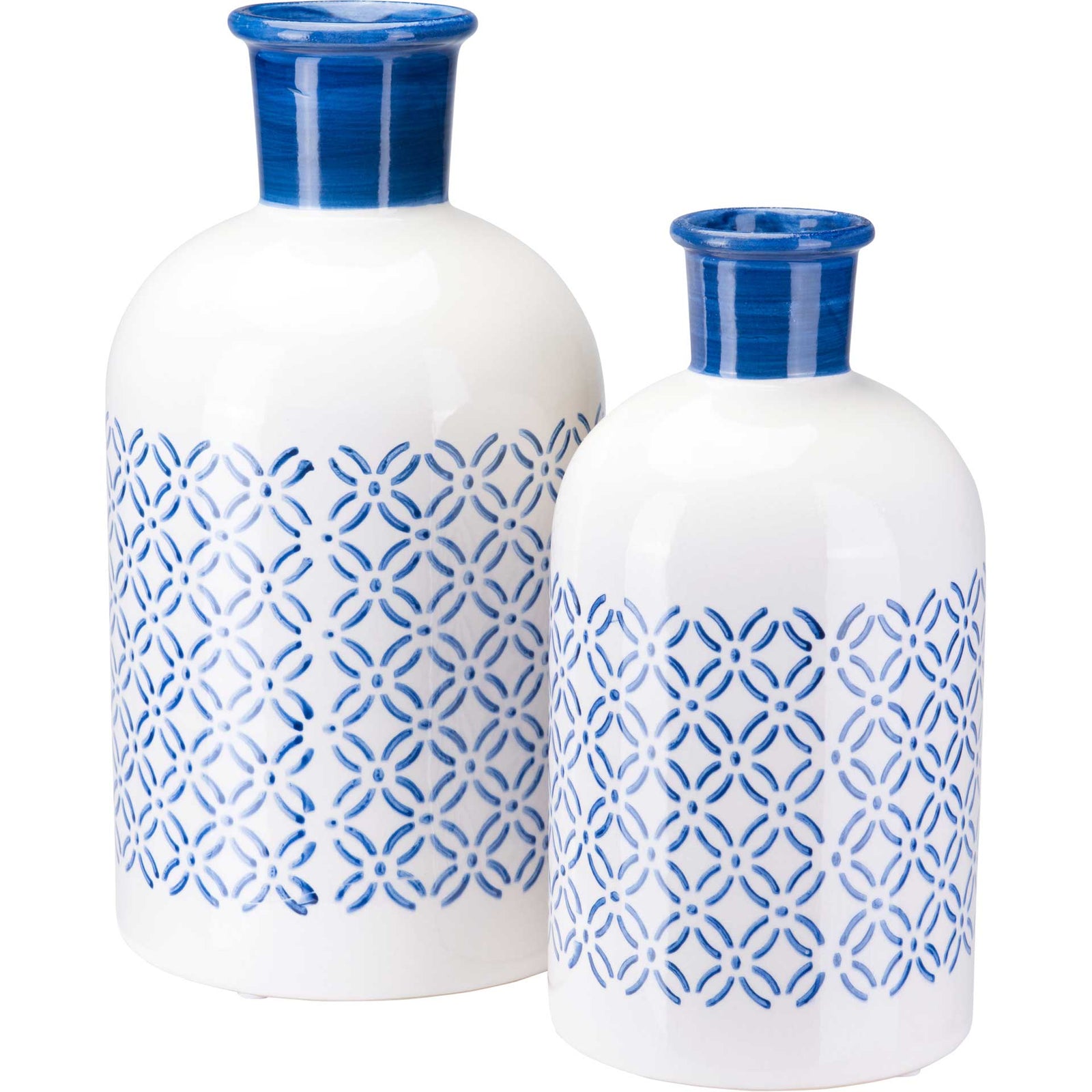 Greek Bottle Steel Blue/White