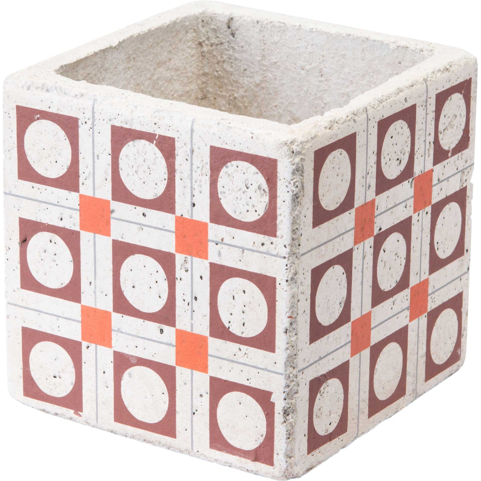 Cement Squares Planter Red/Orange