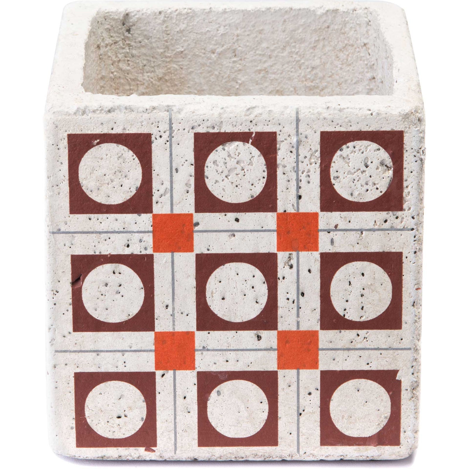 Cement Squares Planter Red/Orange