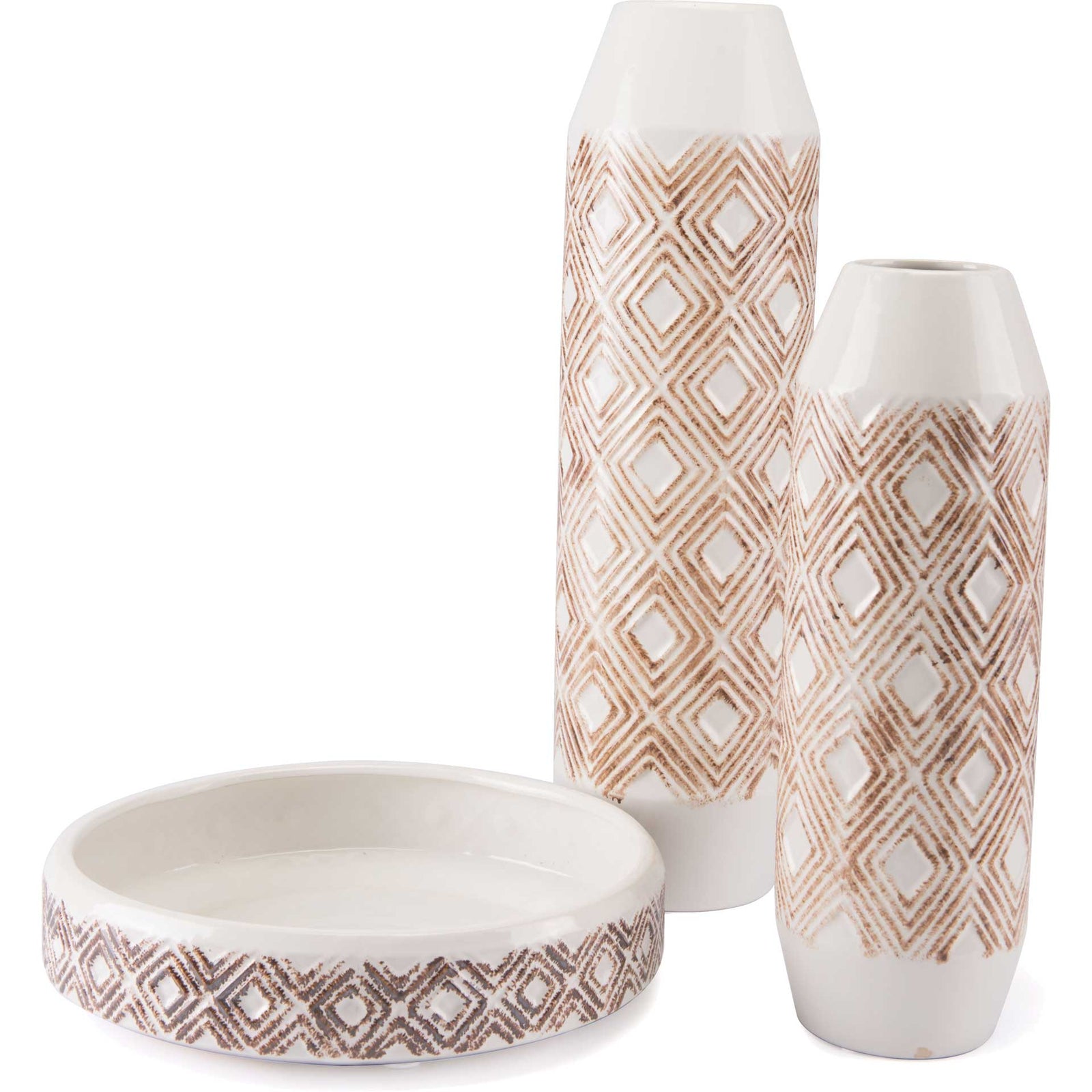 Toba Bowl White/Brown