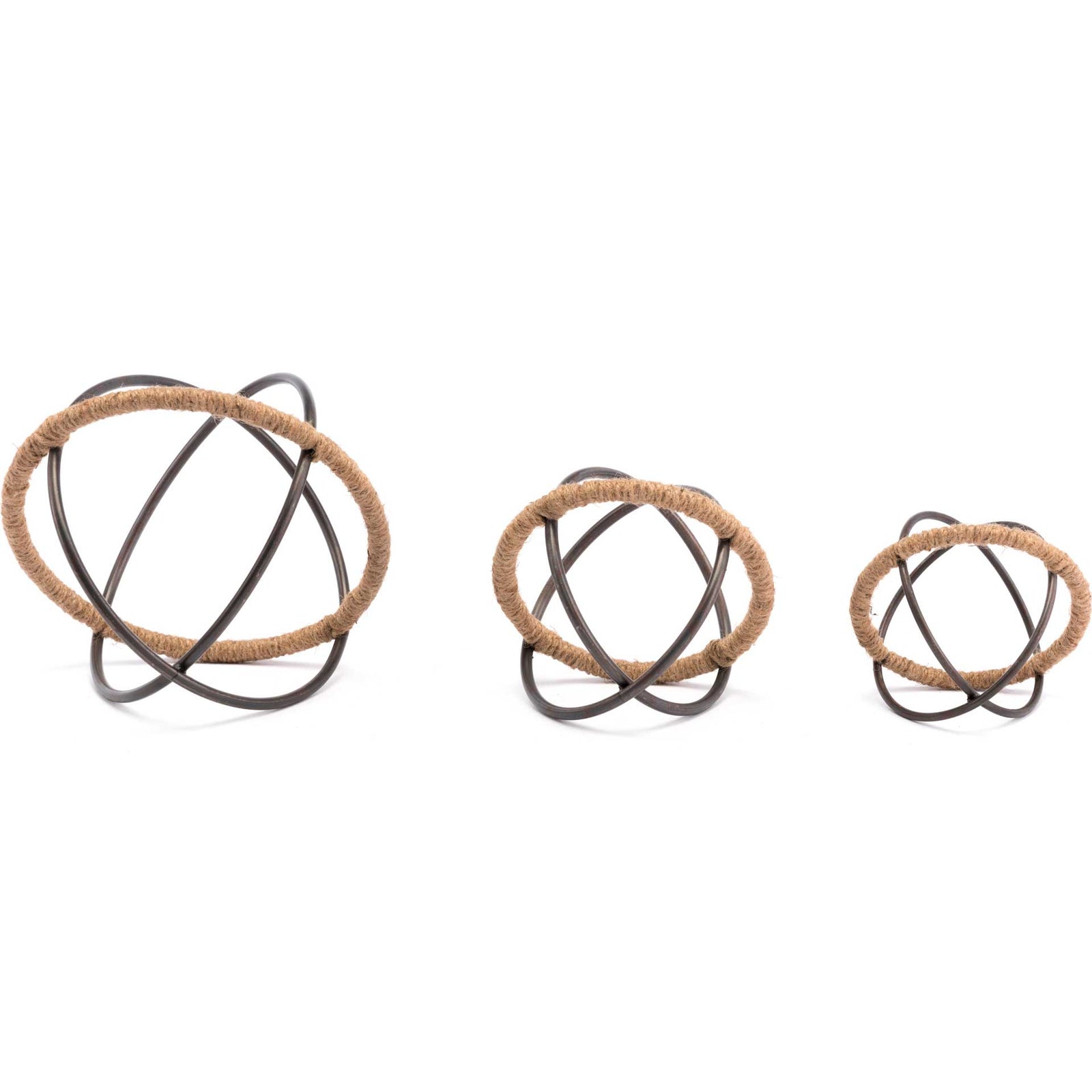 Roped Orbs Black (Set of 3)